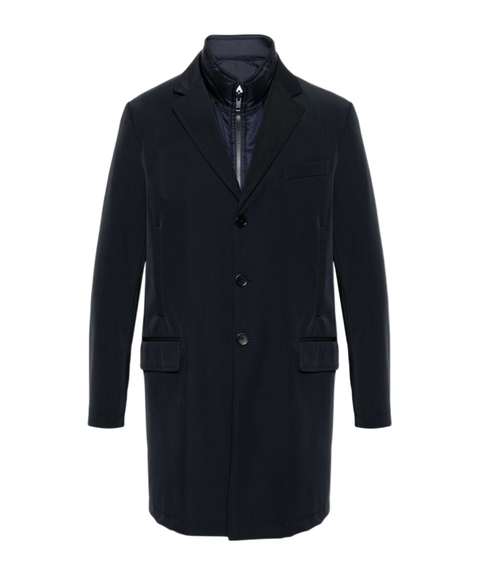 Fay Coat Logo Embroidered Rear Vents In Black
