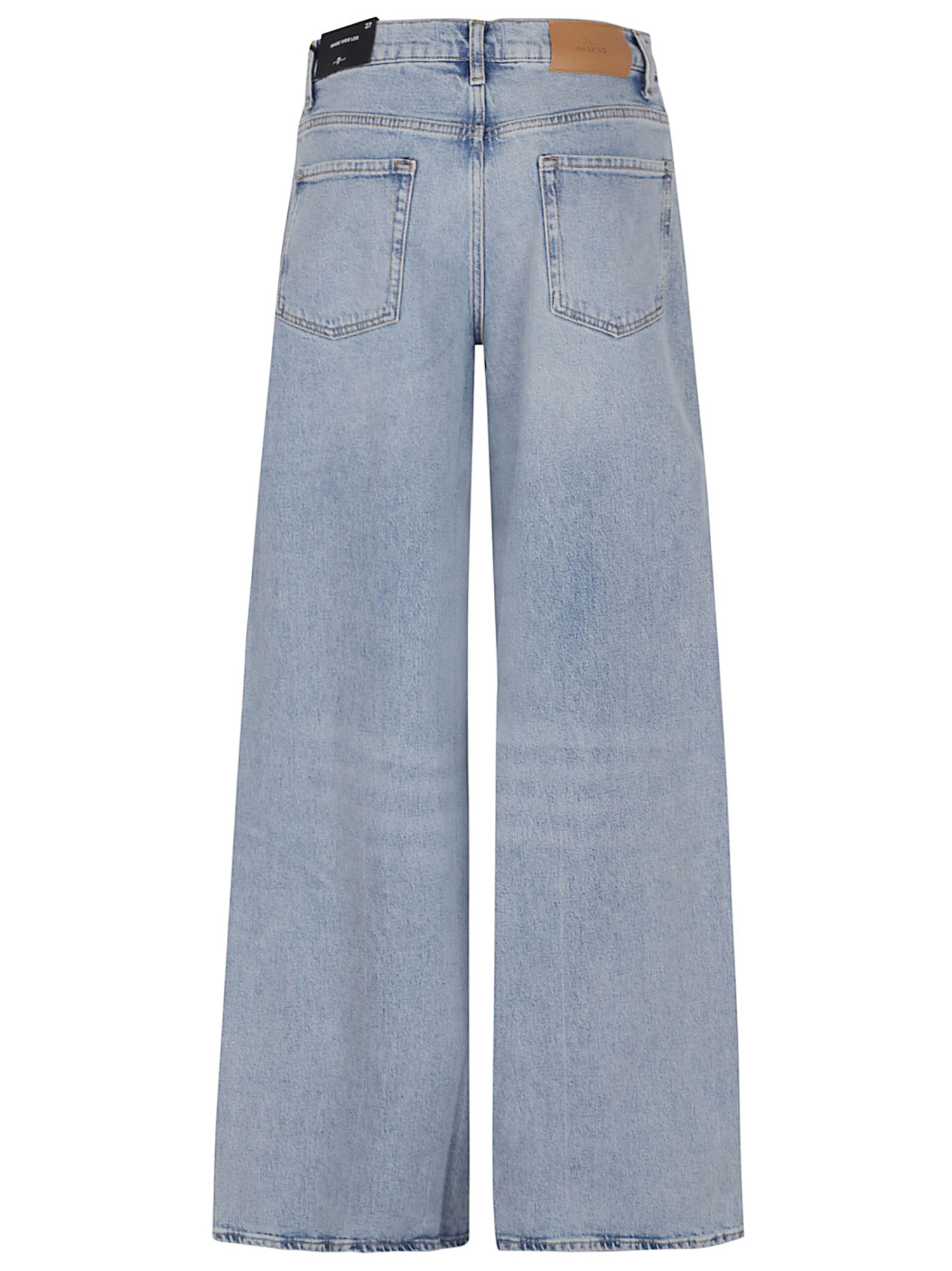 7 For All Mankind Marie Wide Leg Trousers With Bold Cuffs In Blue