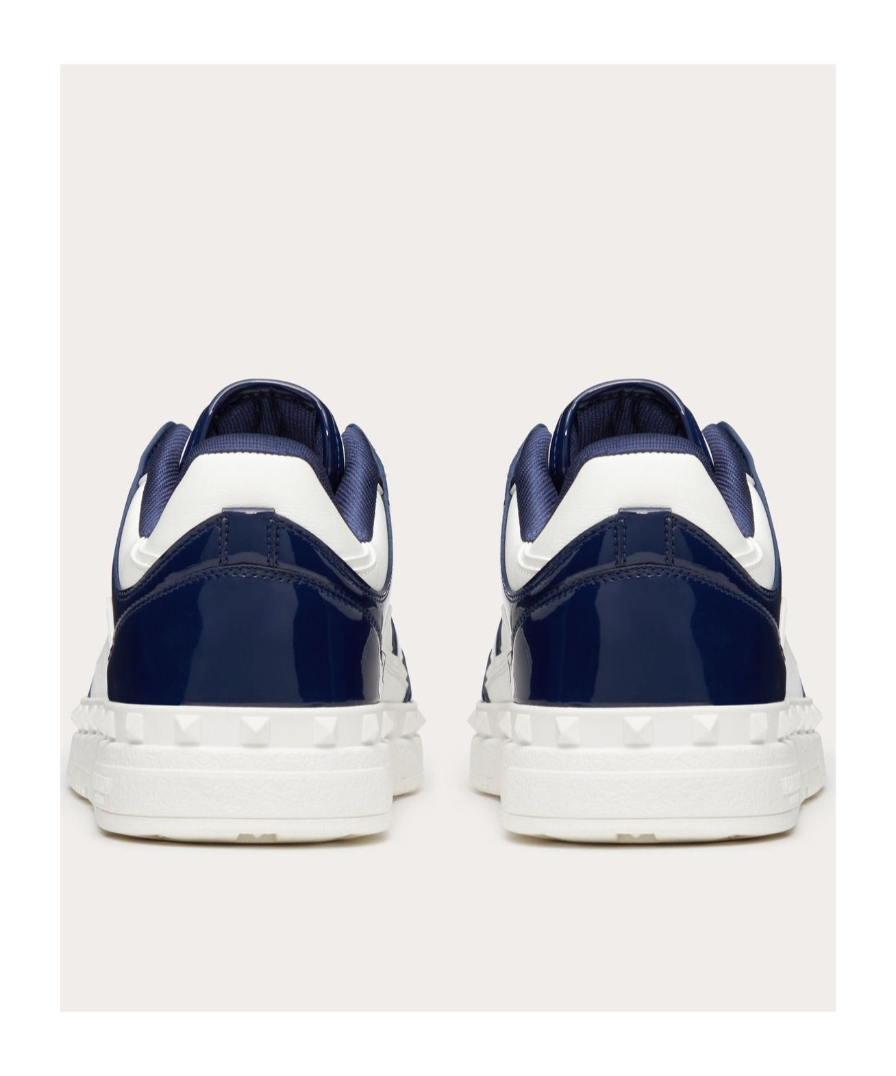 Valentino Garavani Patent Leather Freedots Low-top Sneakers In White