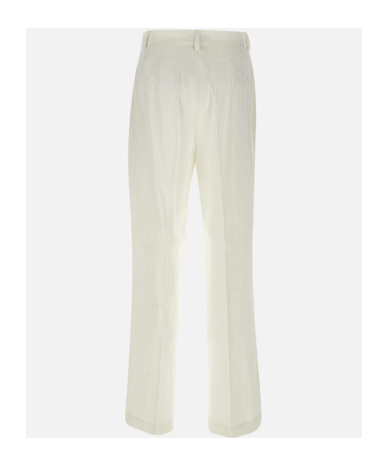 Fabiana Filippi White Linen Viscose Wide Trousers In White