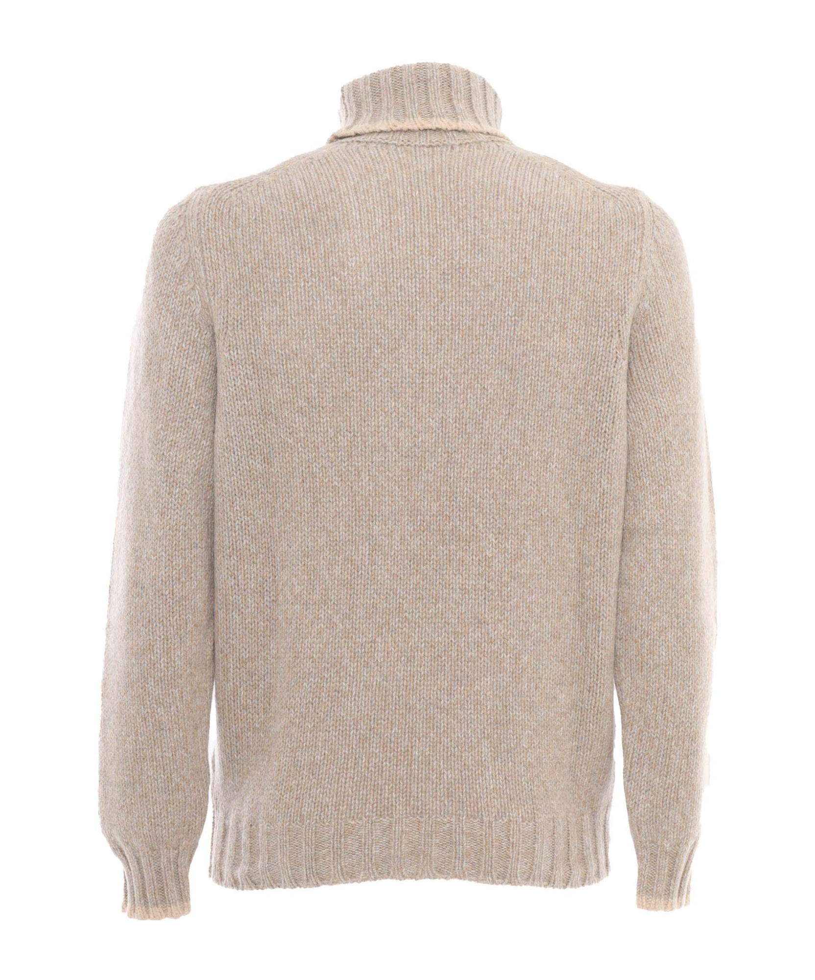 Fedeli Turtle-neck L/s Knitted Sweater Man In Nude