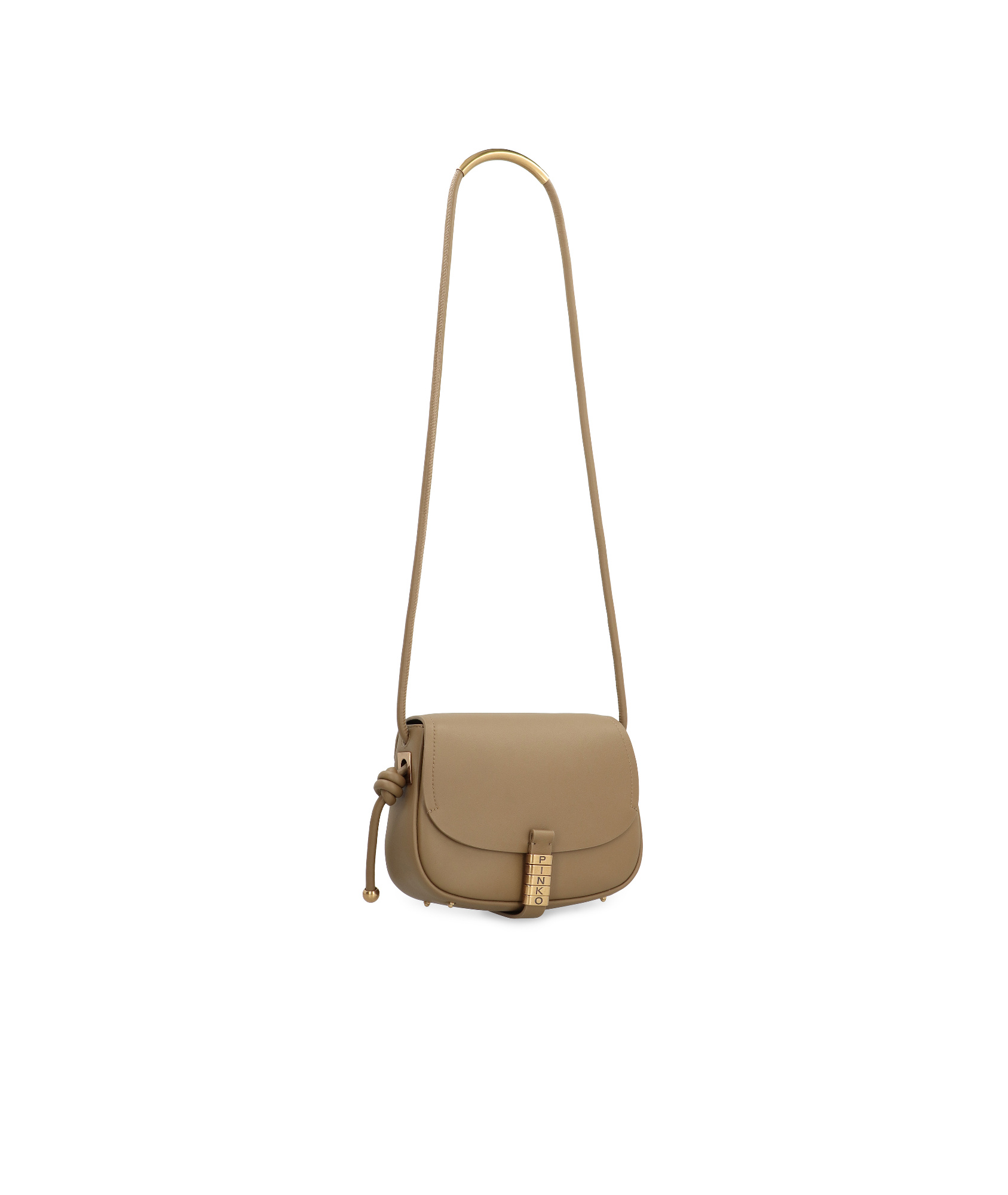 Shop Pinko Flip Shoulder Bag In Brown
