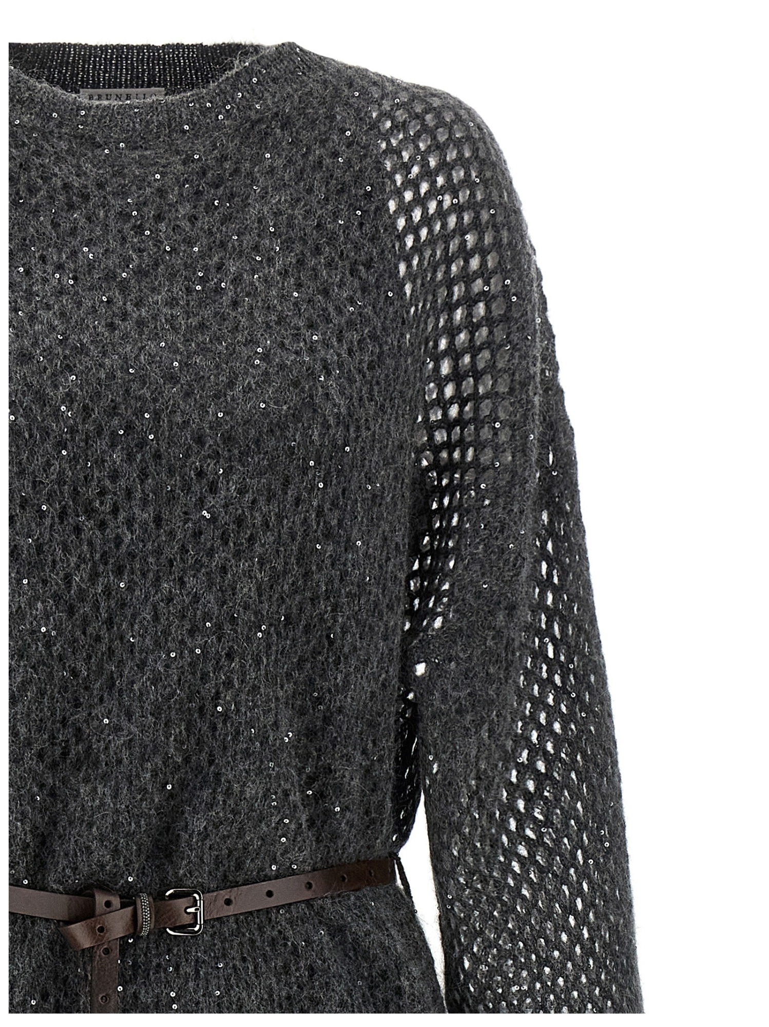 Brunello Cucinelli Dazzling Dress In Gray
