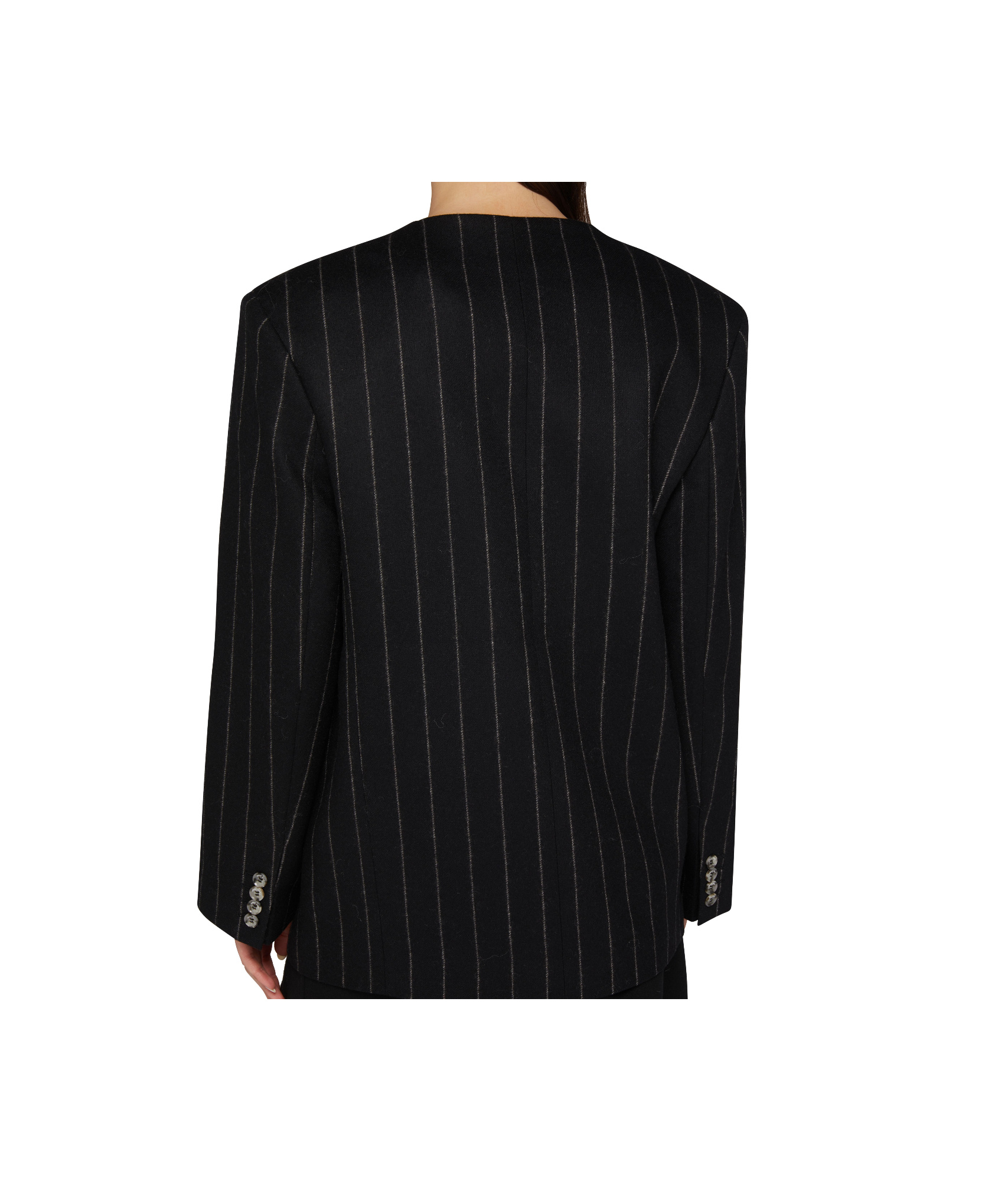 Shop Anine Bing Striped Blazer In Dark Gray