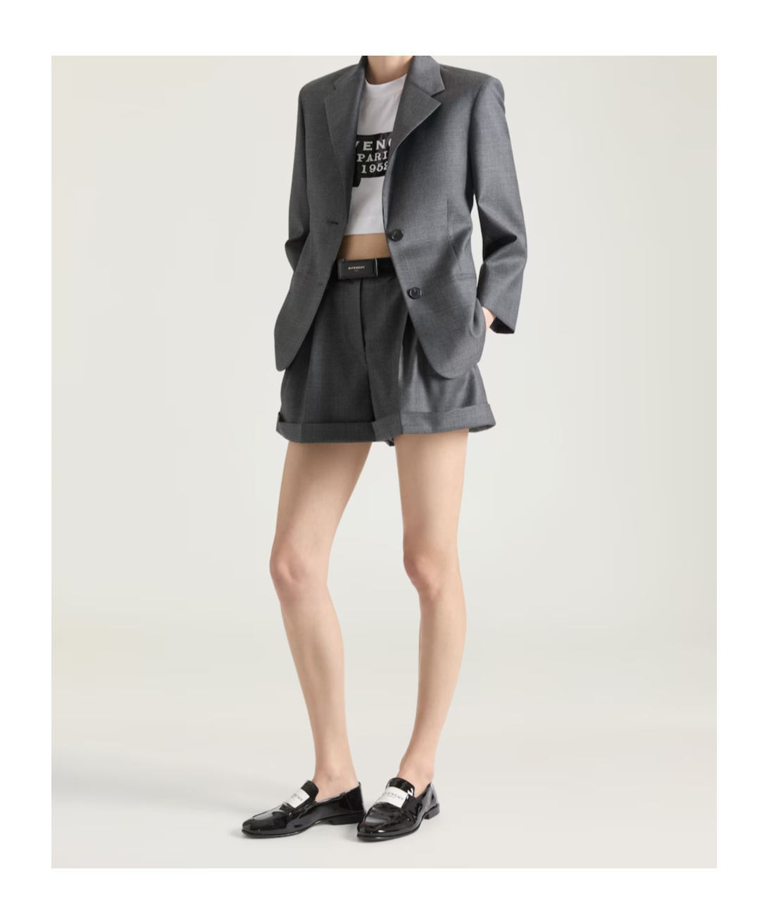 Givenchy Single-breasted Jacket In Wool In Gray