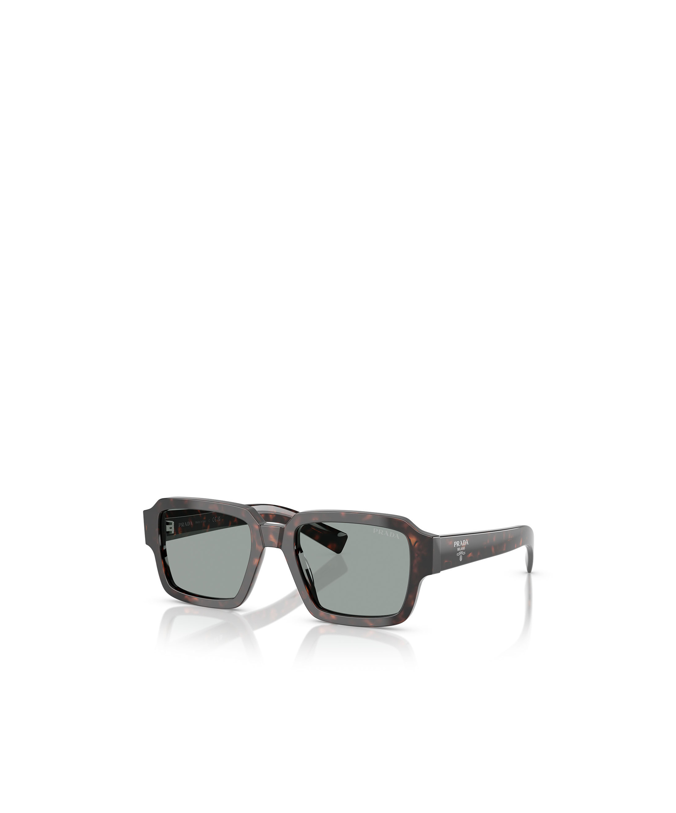 Prada 0pr 02zs Bold Rectangular Tortoiseshell Sunglasses In Gray