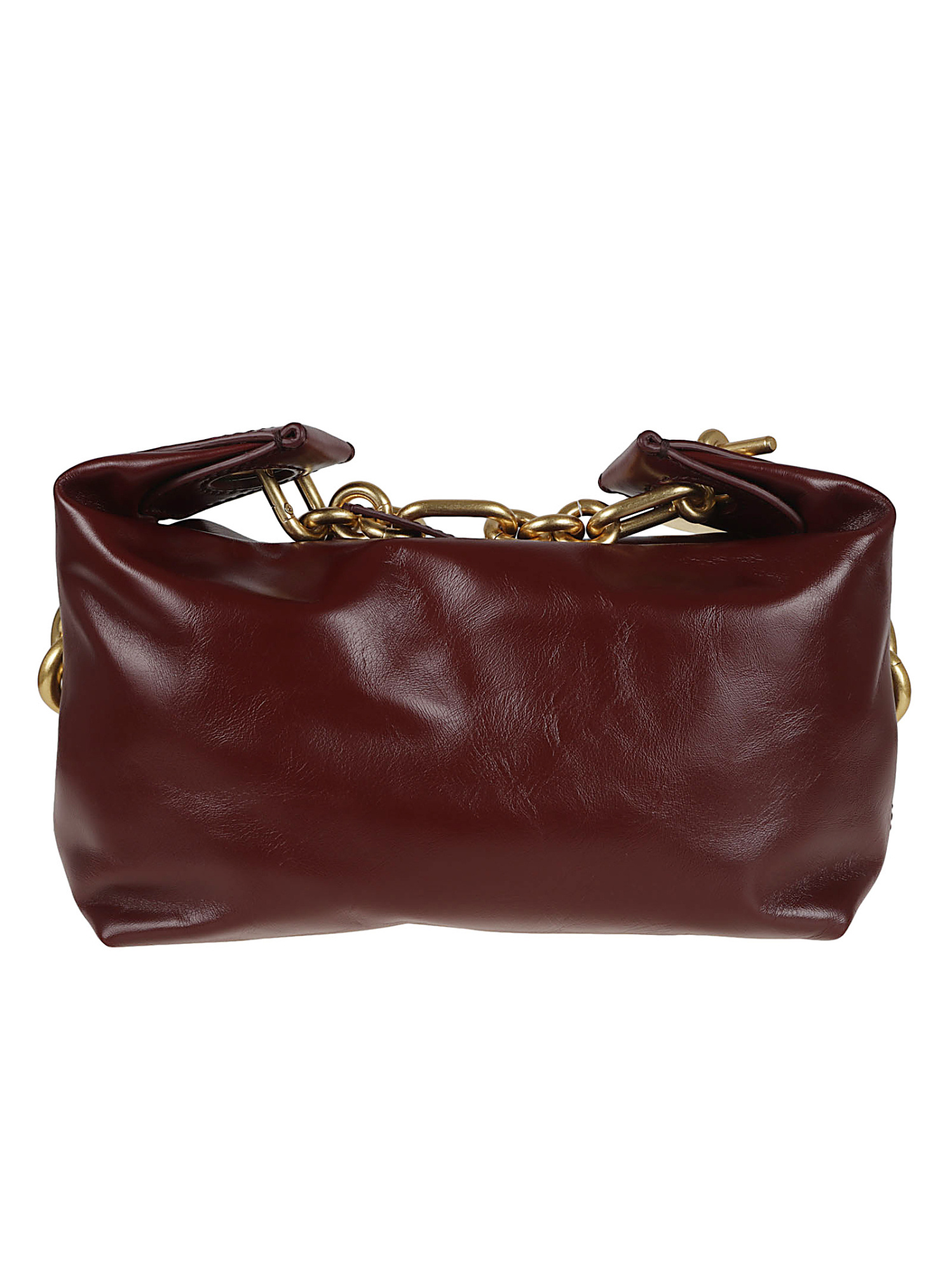 Balmain Mini Calfskin Shoulder Bag Chain In Brown