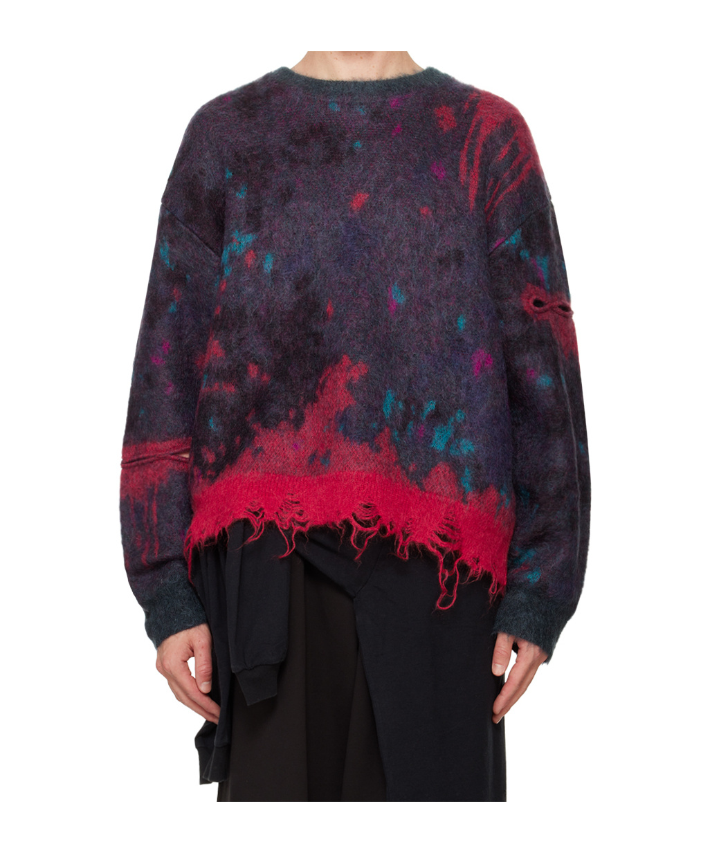 Doublet Zombie Worn Knitted Sweater In Black