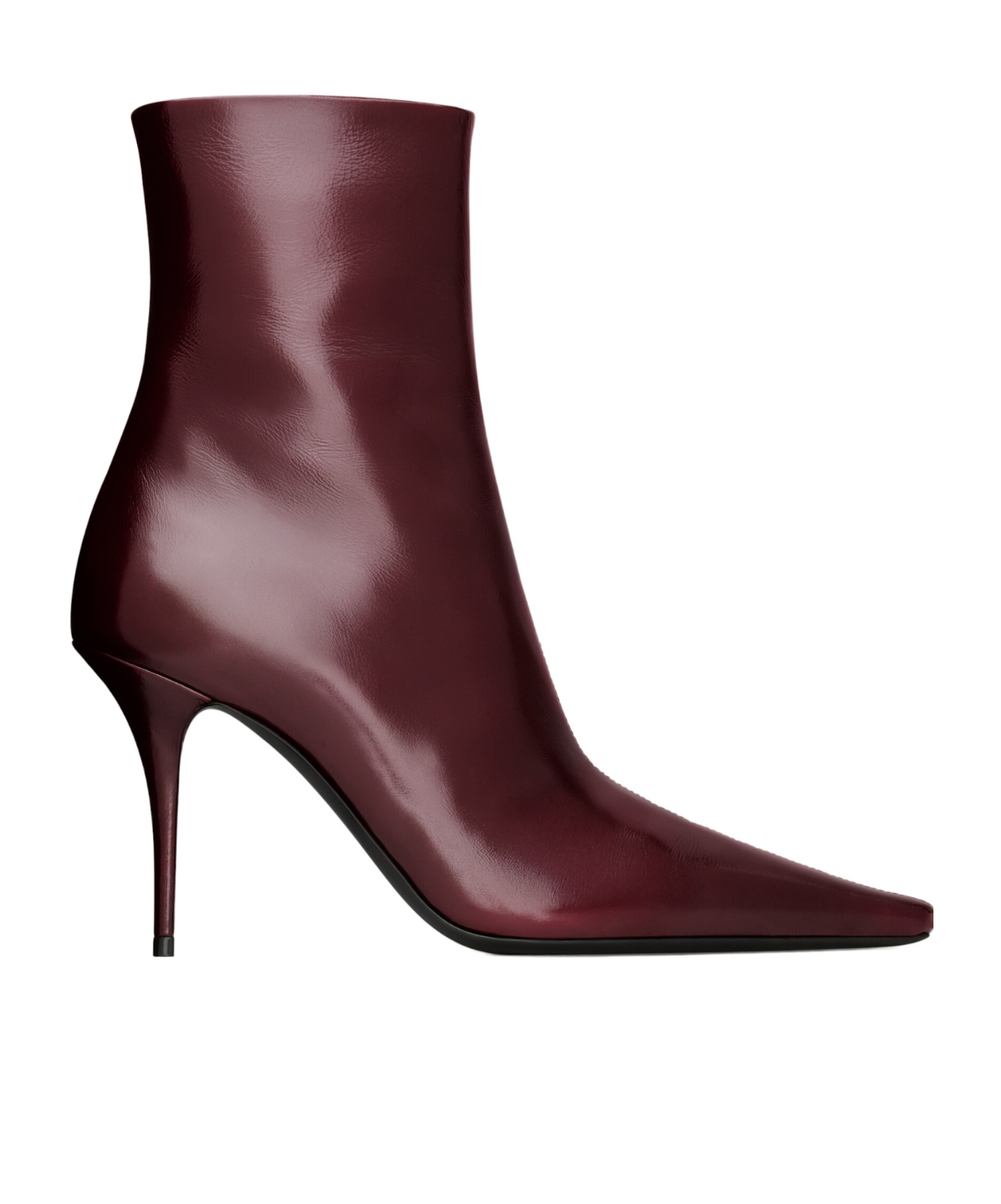 Saint Laurent Ashley Ankle Boots In Burgundy