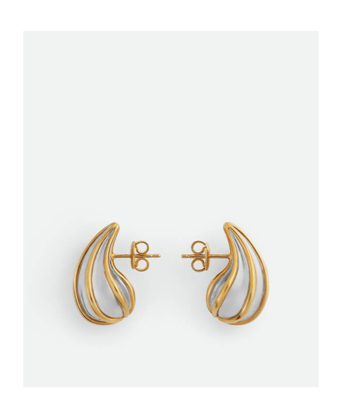 Bottega Veneta Drop Shaped Earrings In Gold