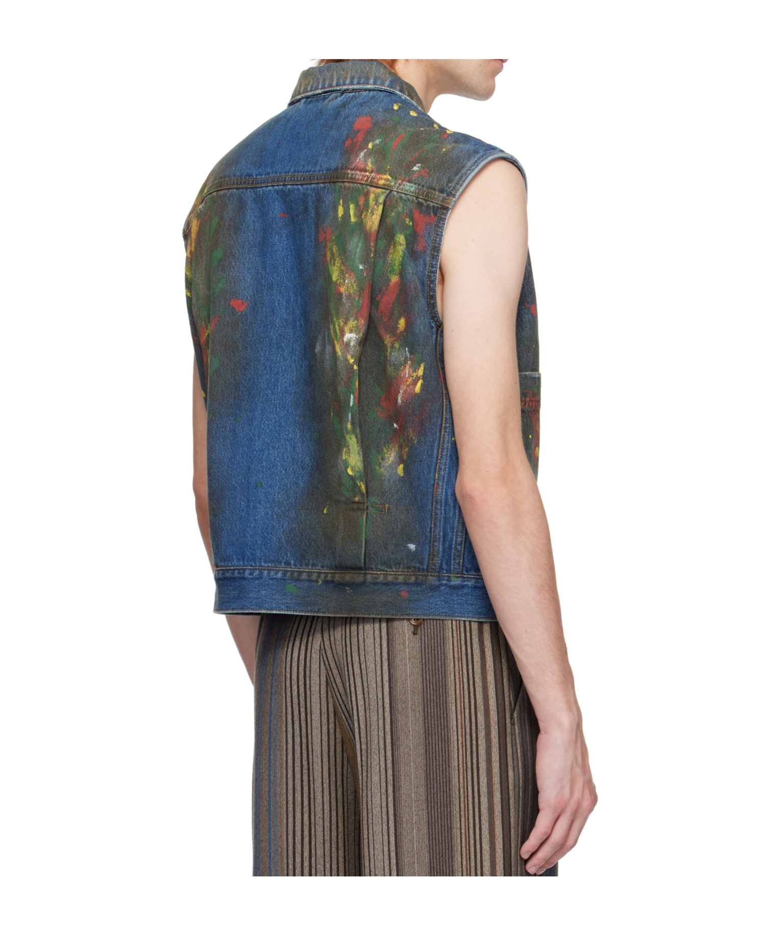 Vivienne Westwood Marlene Jeansweste Mit Farbklecks-print In Blue