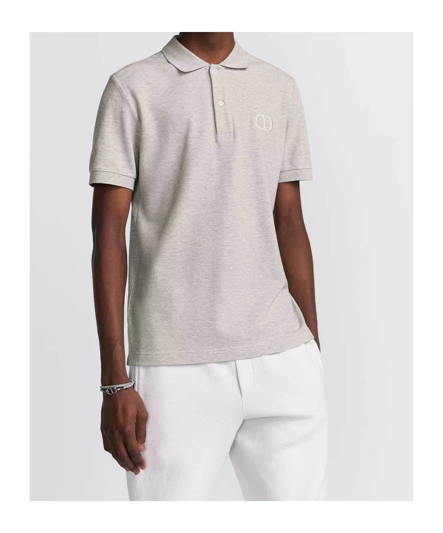 Shop Dior Logo Details Polo Shirt In Gray