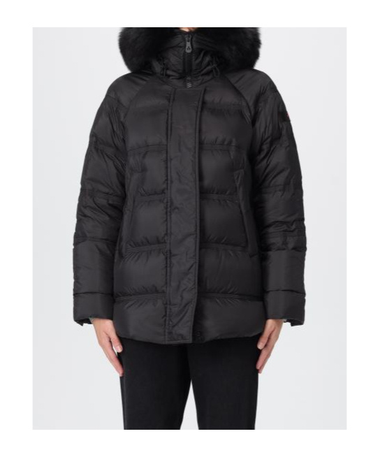 Peuterey Puffer Jacket With Fur Trim In Black