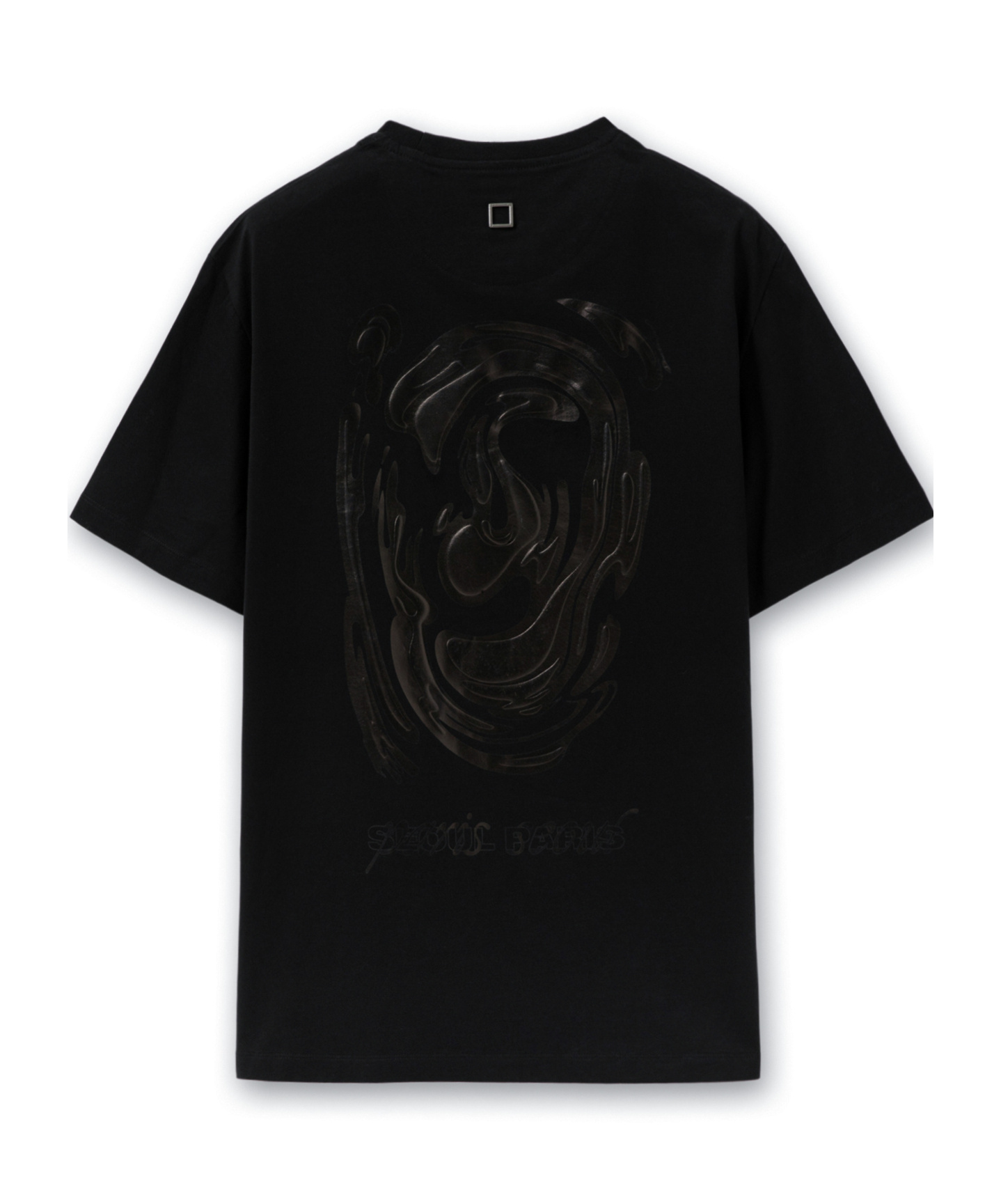 Wooyoungmi T-shirt With Floral Pattern On The Back In Black