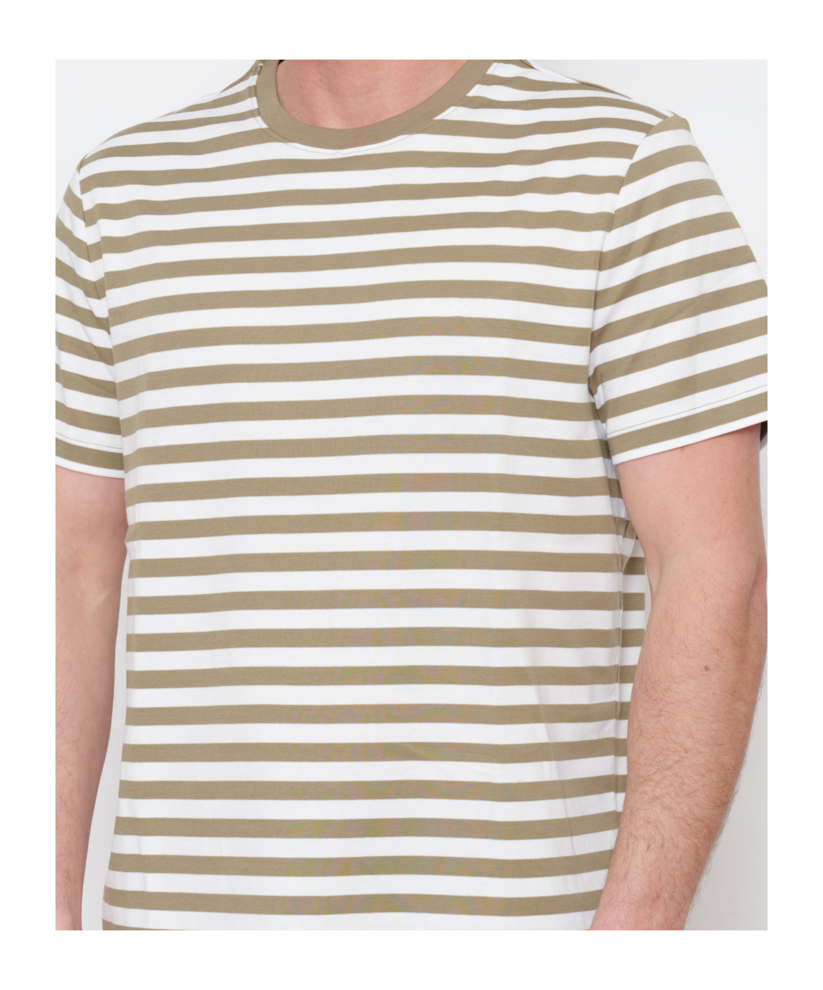 Michael Kors Crew Neck Striped T-shirt In Gray