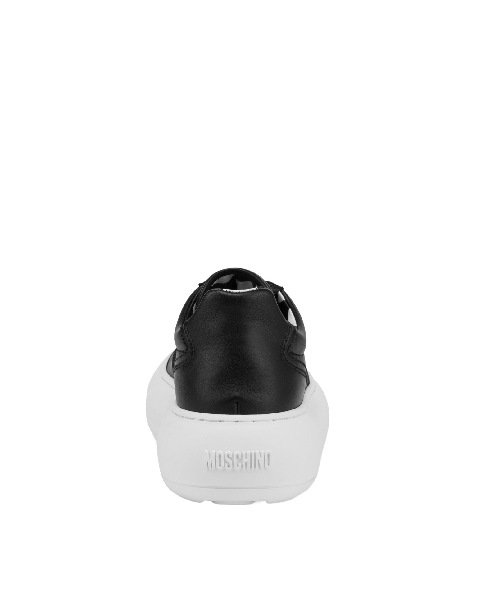 Moschino Sneakers In Calf Leather Ollie In Black