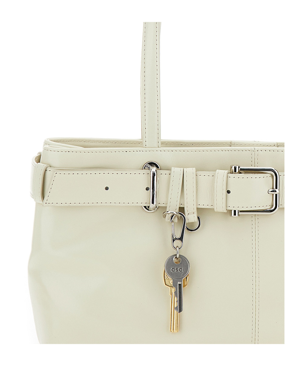 Osoi Mini Shoulder Bag With Decorative Belt In Nude