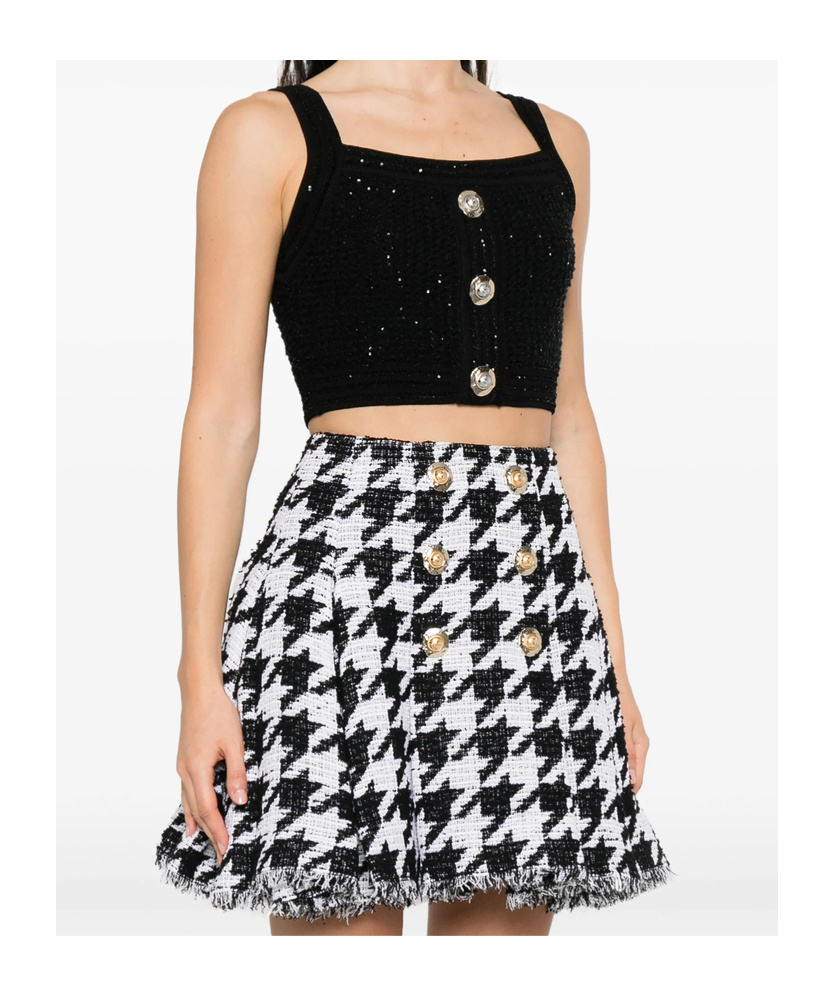 Balmain Light Tweed Top Straps In Black
