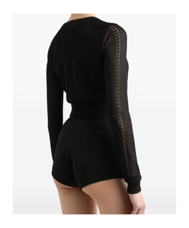 Dolce & Gabbana Long-sleeved Knitted Cardigan In Black