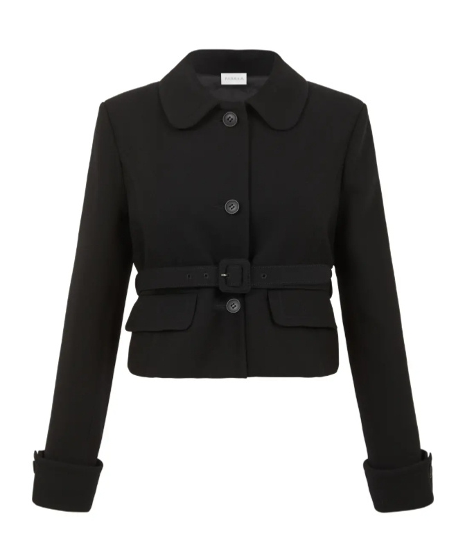 P.a.r.o.s.h Peter Pan-collar Button-up Jacket In Black