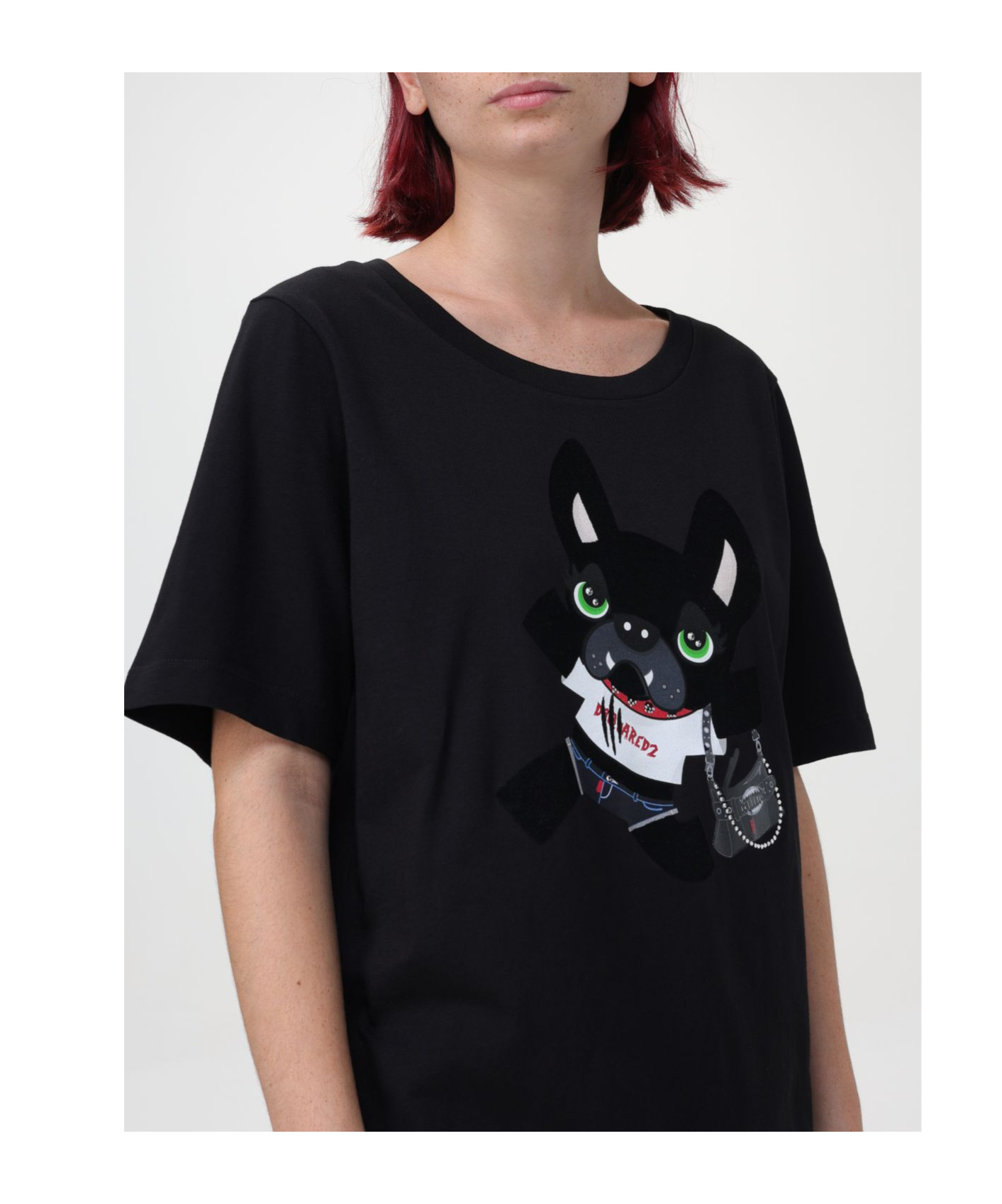 Dsquared2 Woman T-shirt Black Size L Cotton In Black