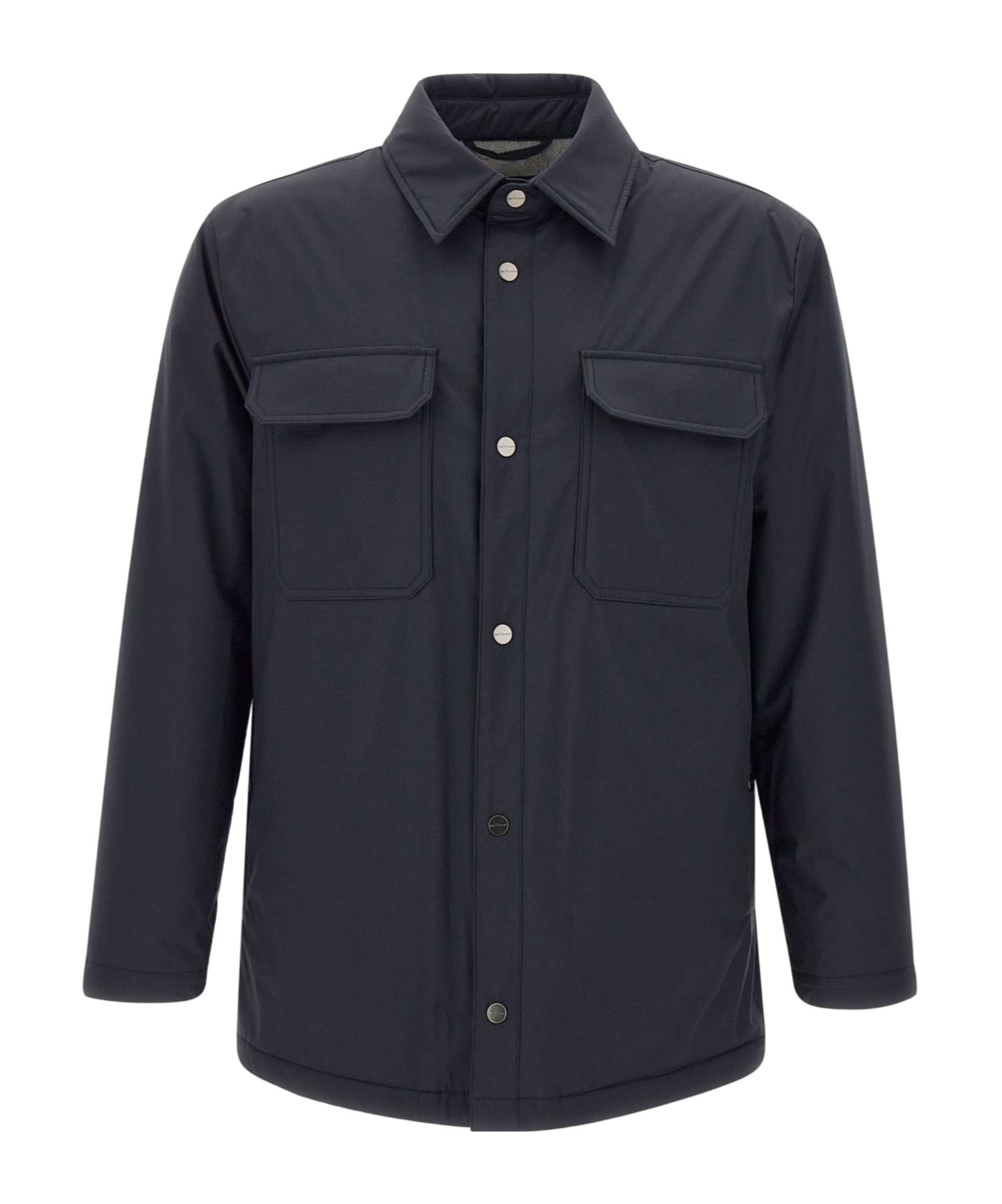 Kiton Overshirt Padded Long Sleeves In Blue
