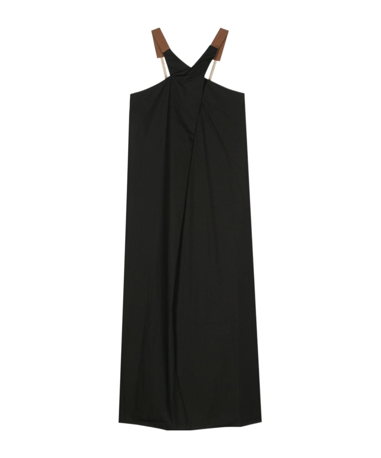 ALYSI CROSSOVER-STRAP POPLIN MIDI DRESS