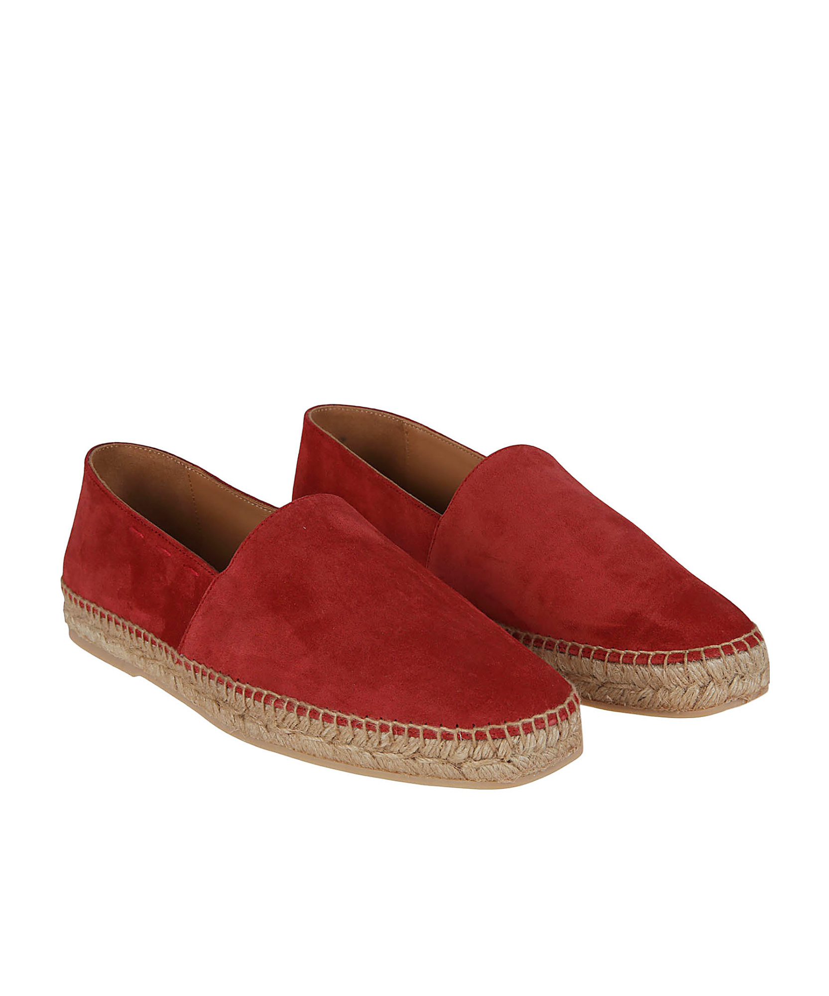 Kiton Round Toe Slip-on Espadrilles In Red