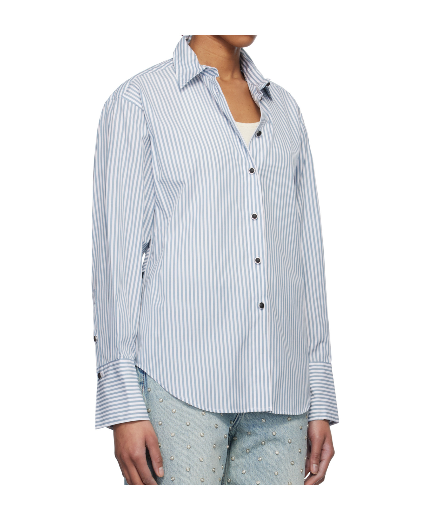 Rag & Bone Lapel Long Sleeve Shirt In White