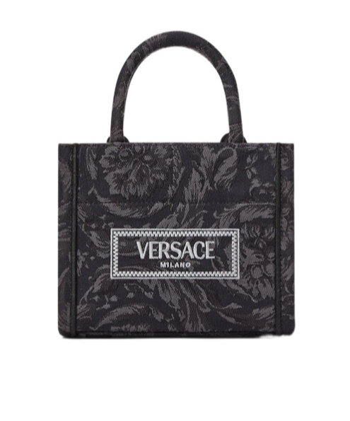 Versace Barocco Athena Tote Bag In Black