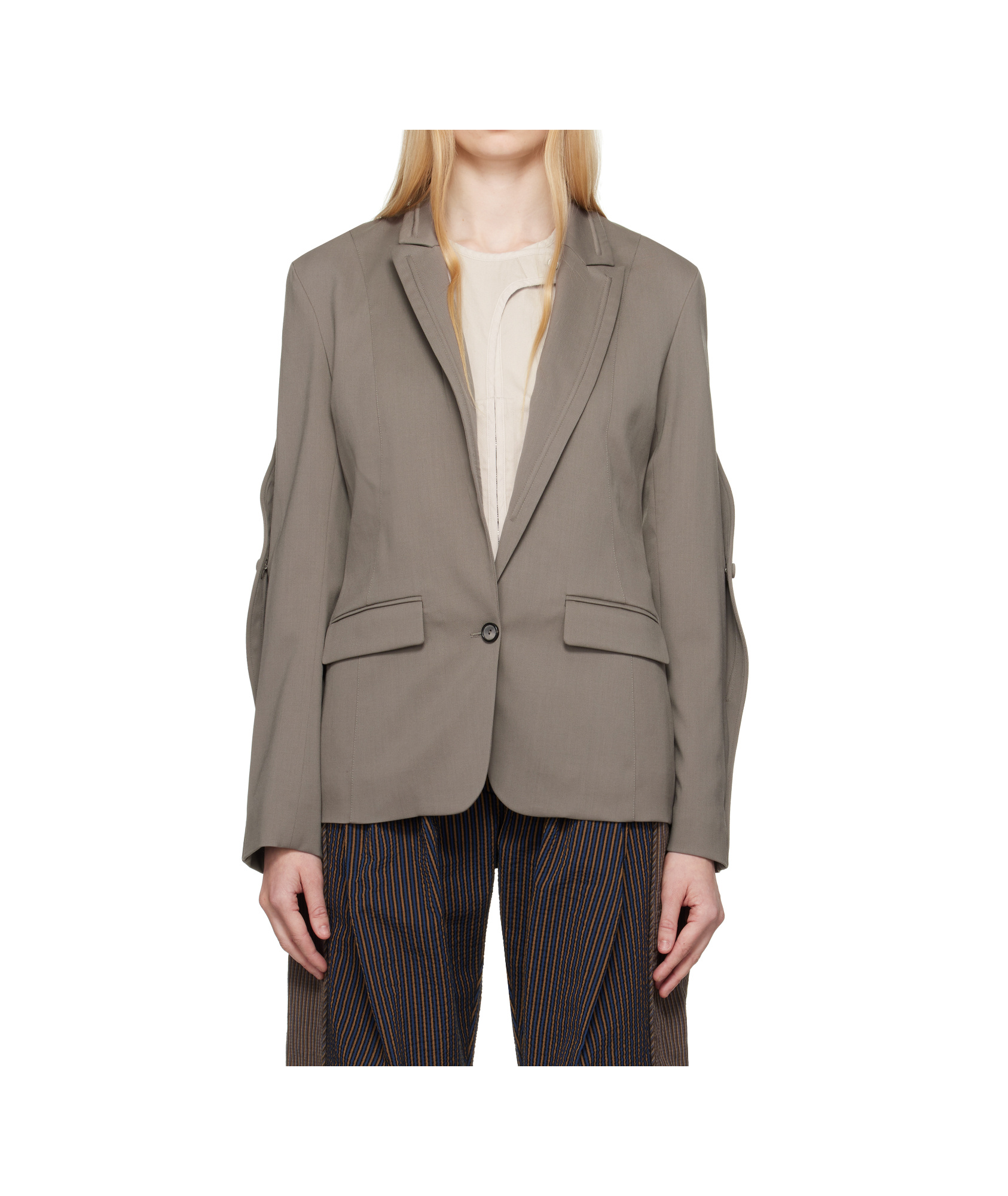 Kiko Kostadinov Gray Seneca Tailored Blazer In Gray