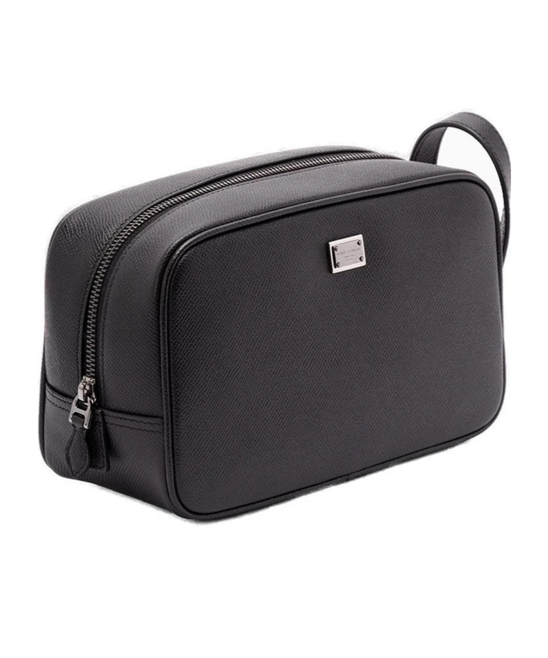 Dolce & Gabbana Structured Calf Leather Beauty Case In Black