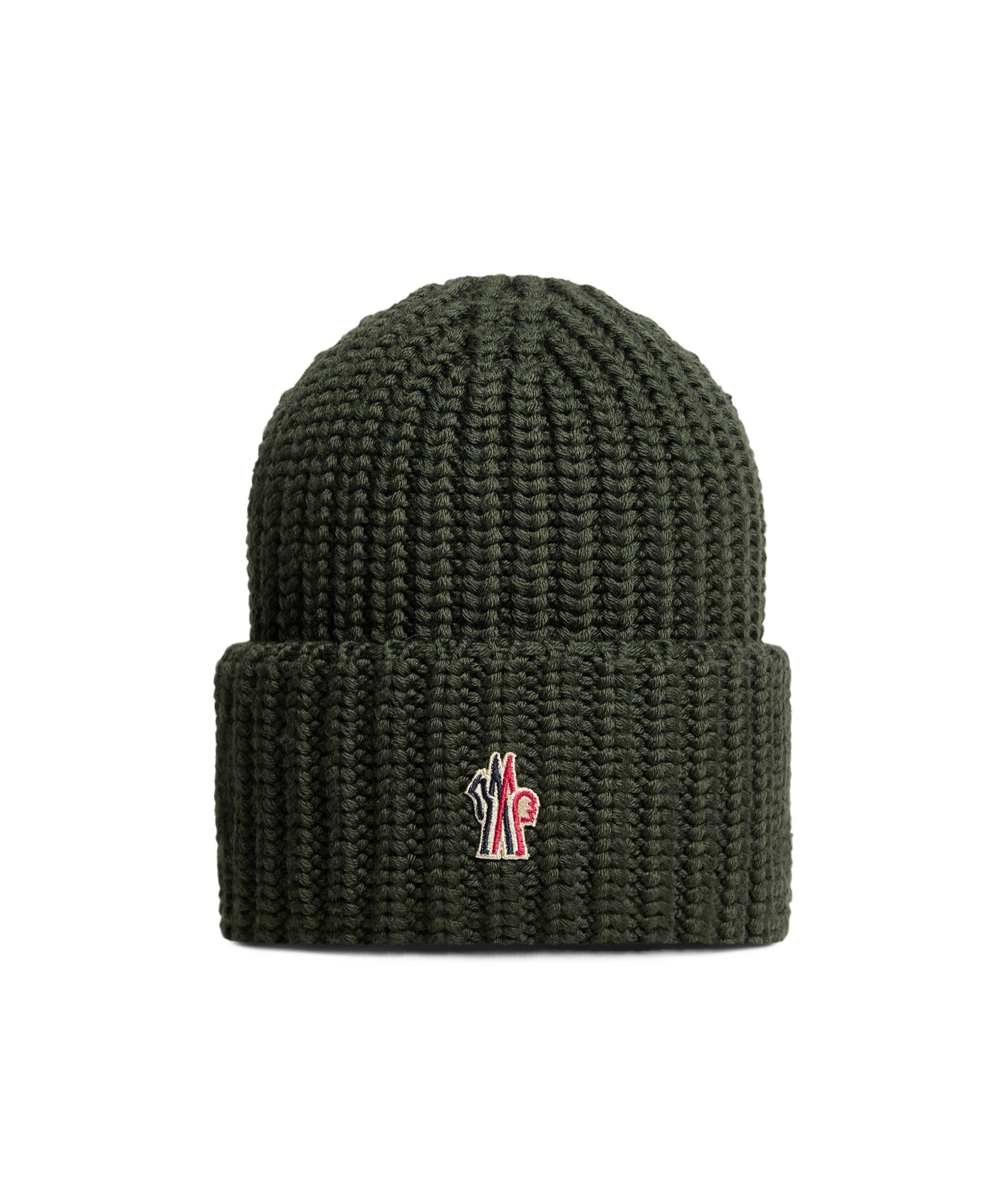 Moncler Logo Wool Beanie In Green