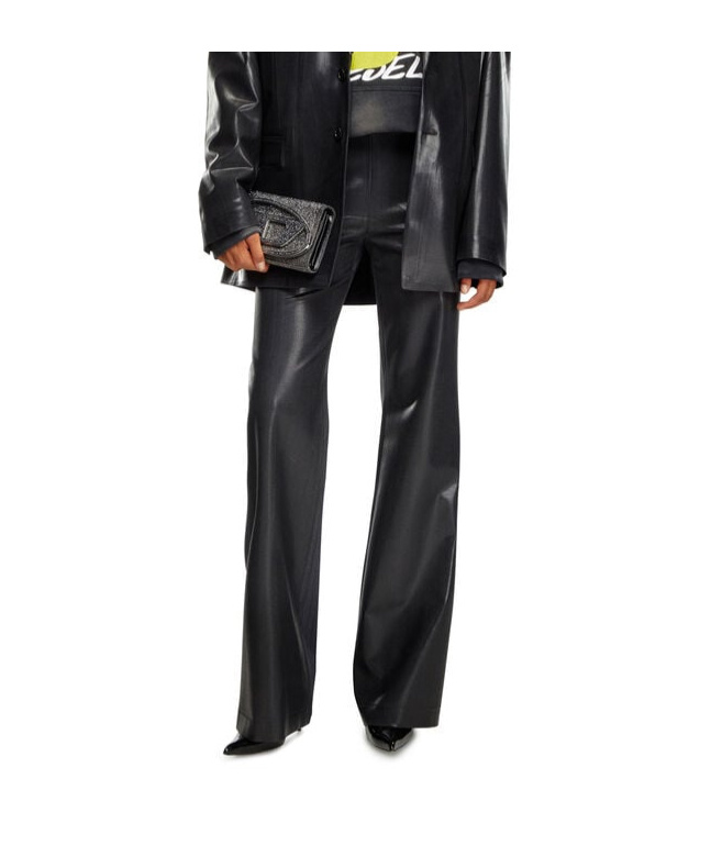 Diesel Mid-rise Flared Trousers In Black