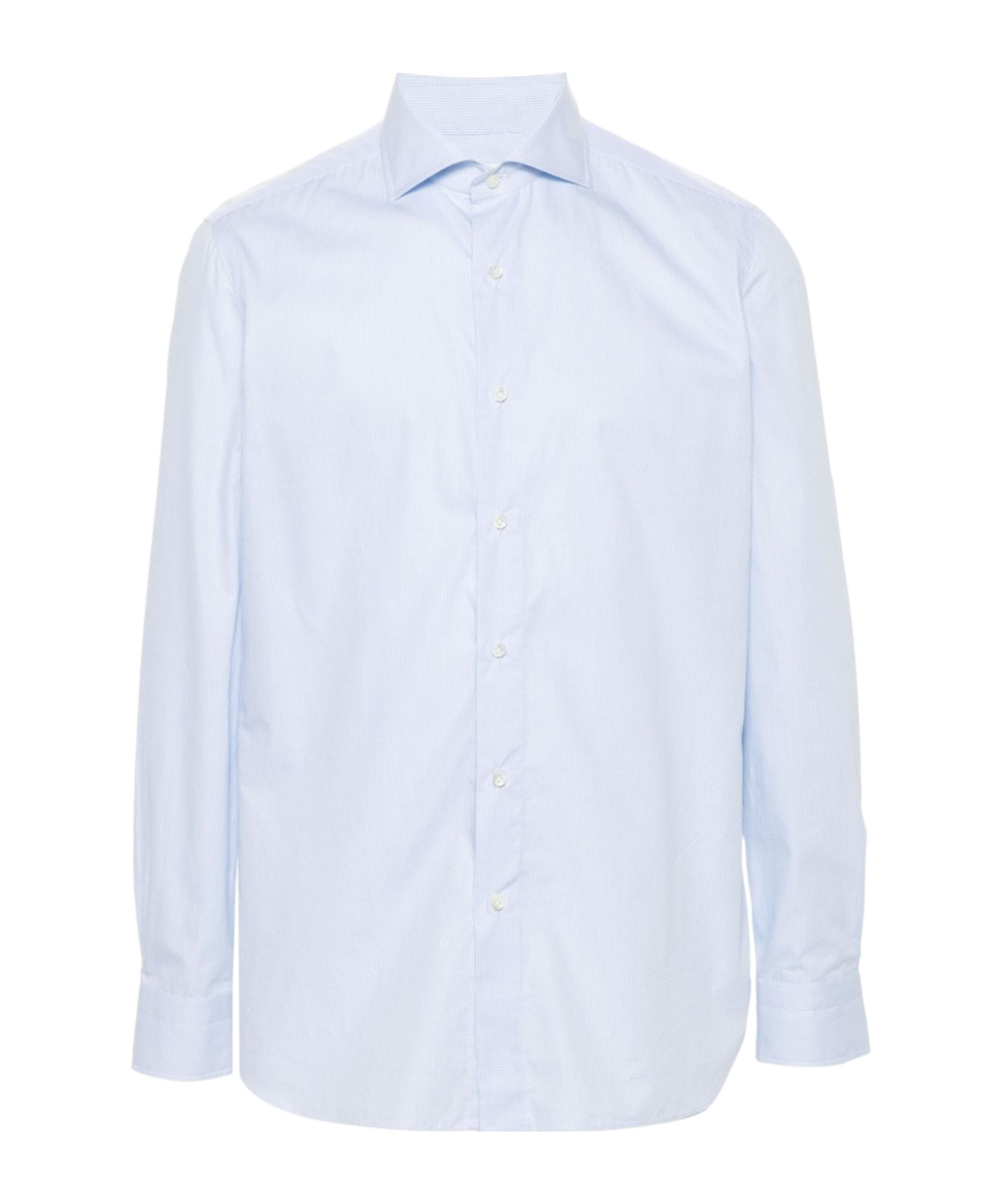 Borrelli Tailored White Cotton Shirt With Classic Collar And Structured Cuffs In White