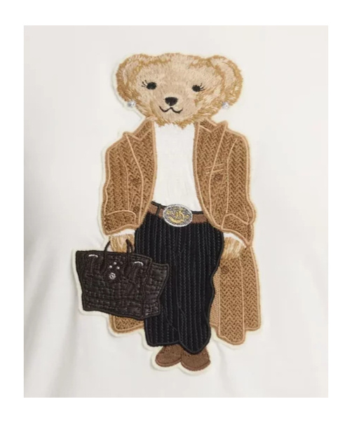 Ralph Lauren Bear-embroidered Patch T-shirt In White