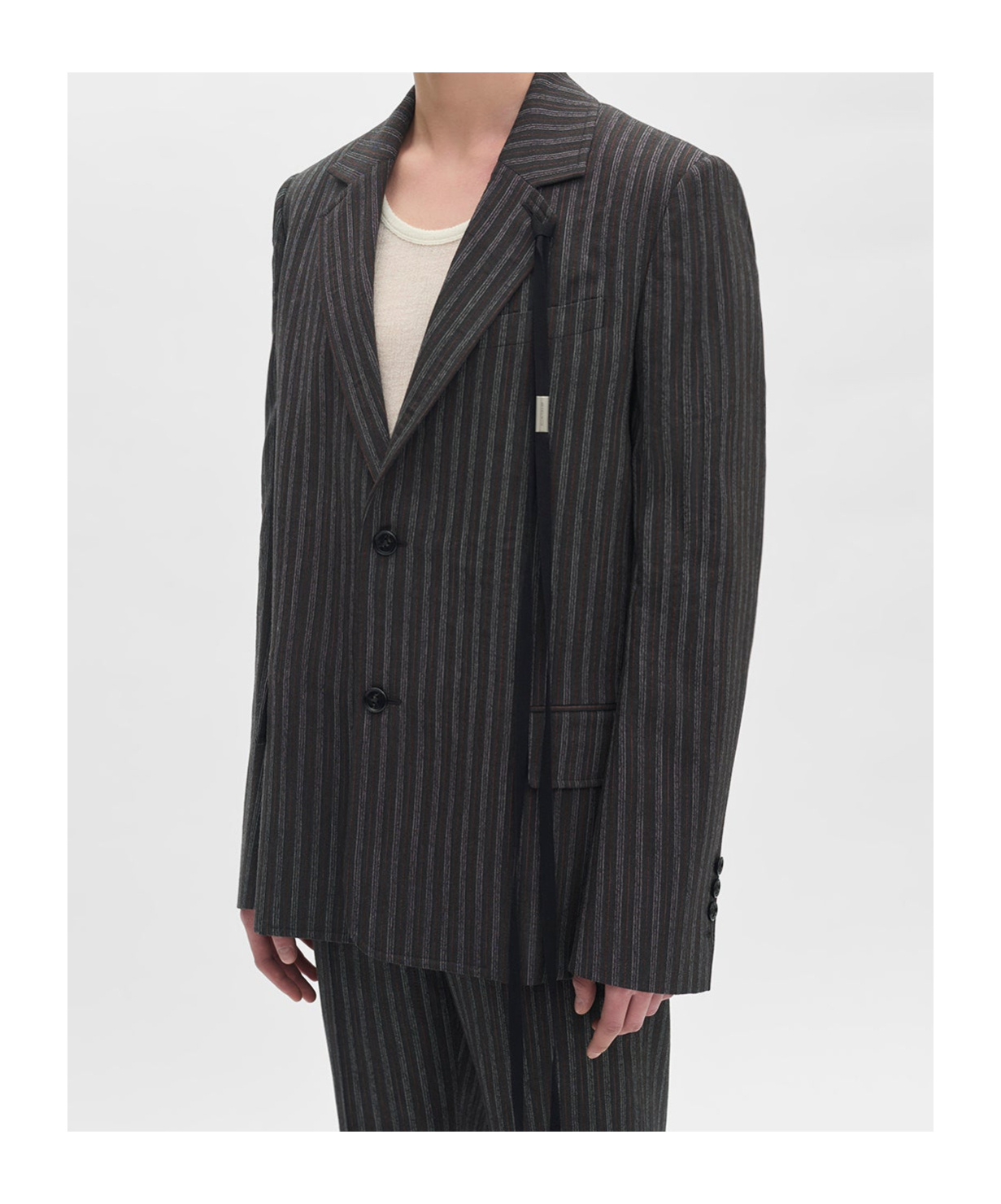 Ann Demeulemeester Long Sleeve Blazer In Gray