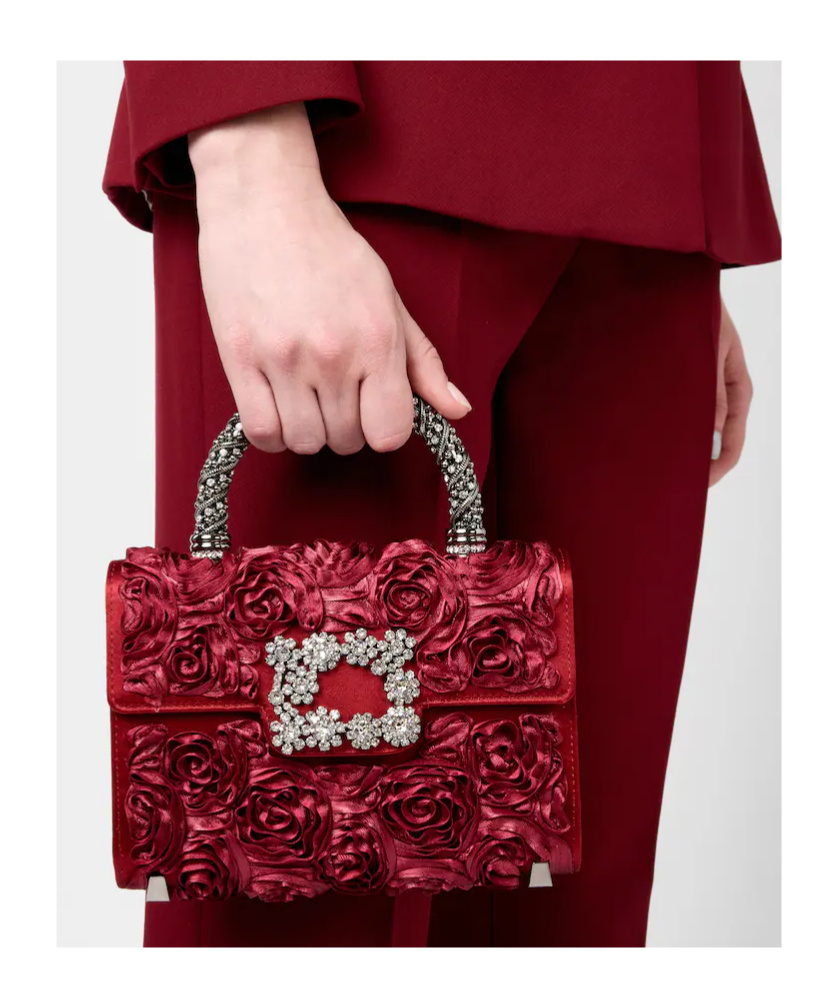 Roger Vivier Rose-embellishment Tote Bag In Red