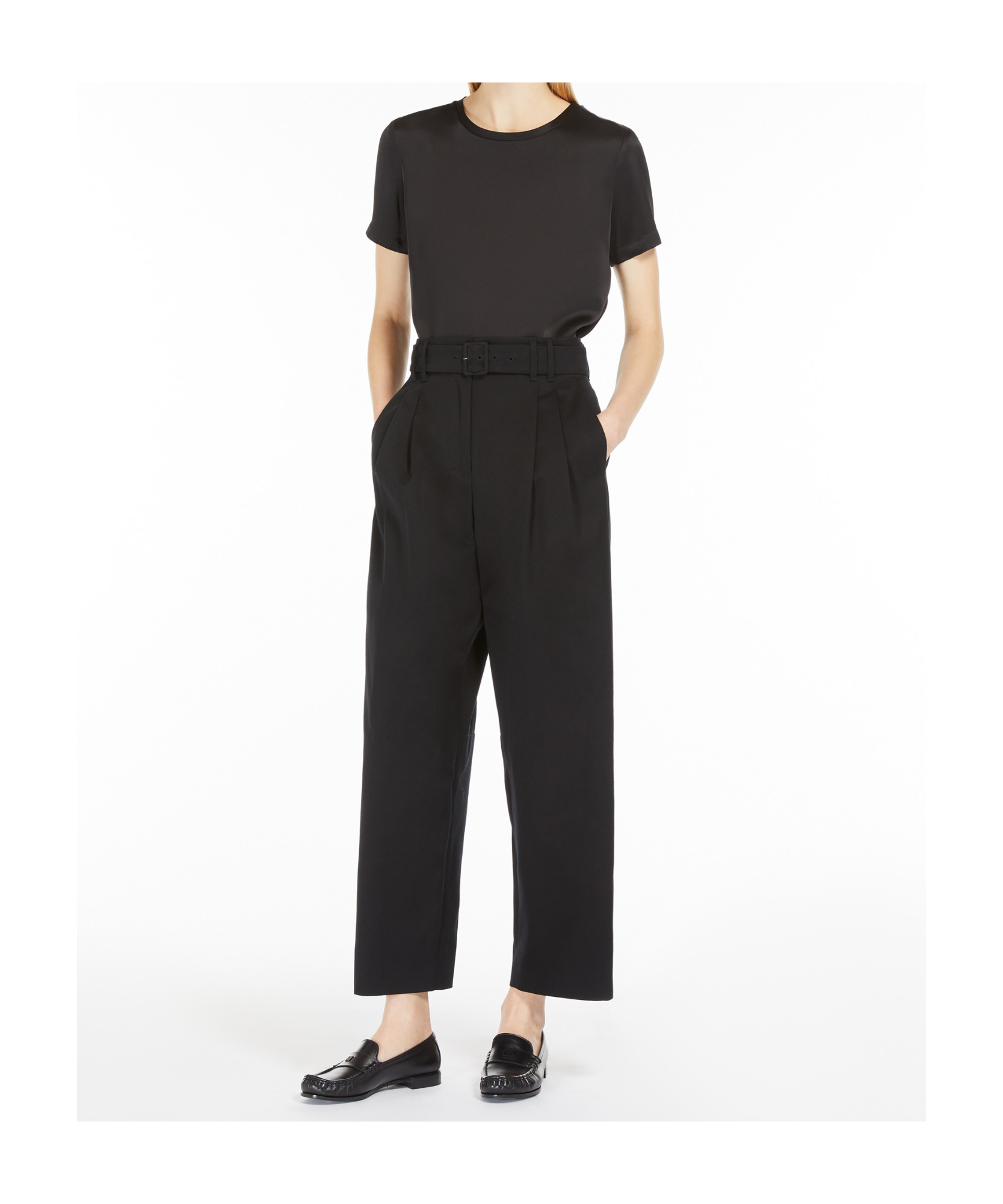 Max Mara Gabardine Trousers In Black