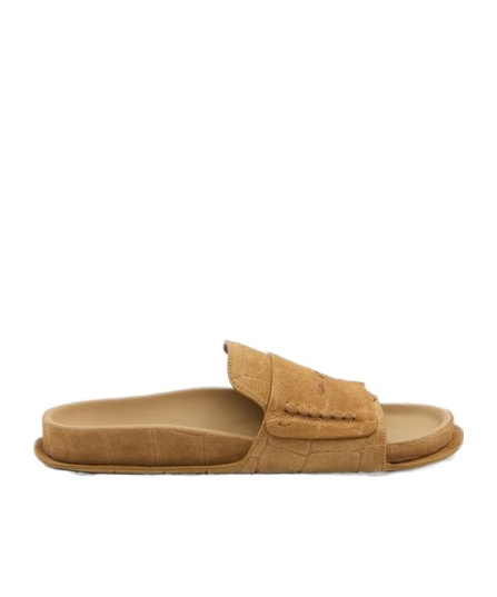Jacquemus Suede Leather Moccasin-style Sandals In Brown