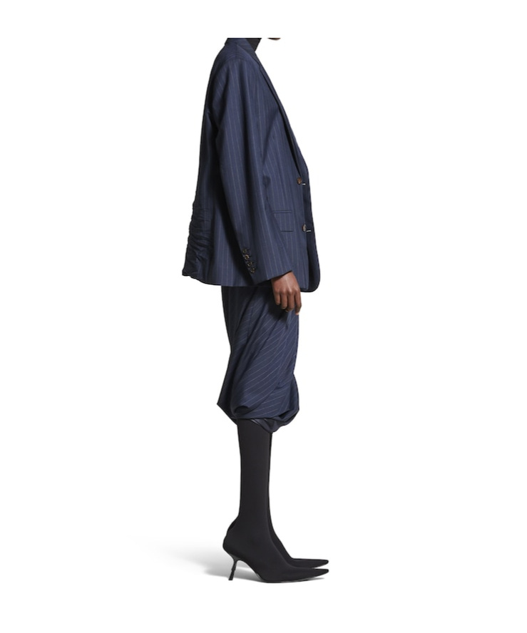 Balenciaga Regular Single Breasted Jacket In Navy Blue