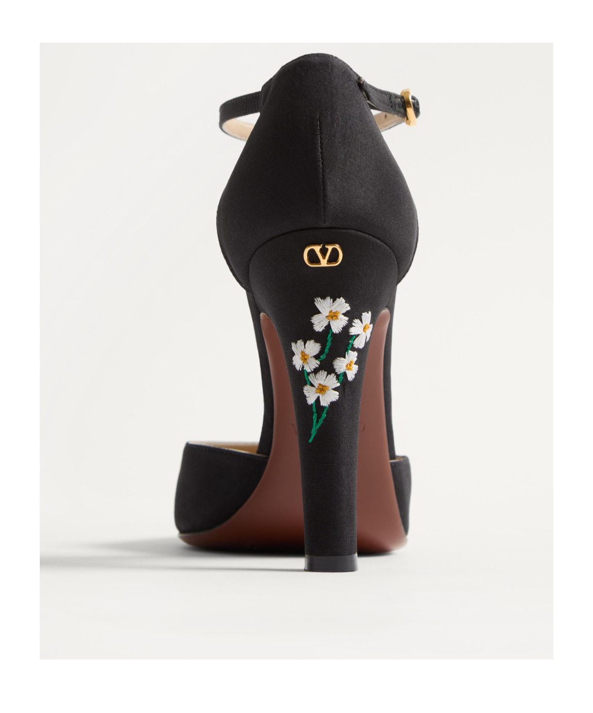 Valentino Garavani Hi Dolly Fabric Pumps With 105 Mm Floral Embroidery Woman Black 41 In Black