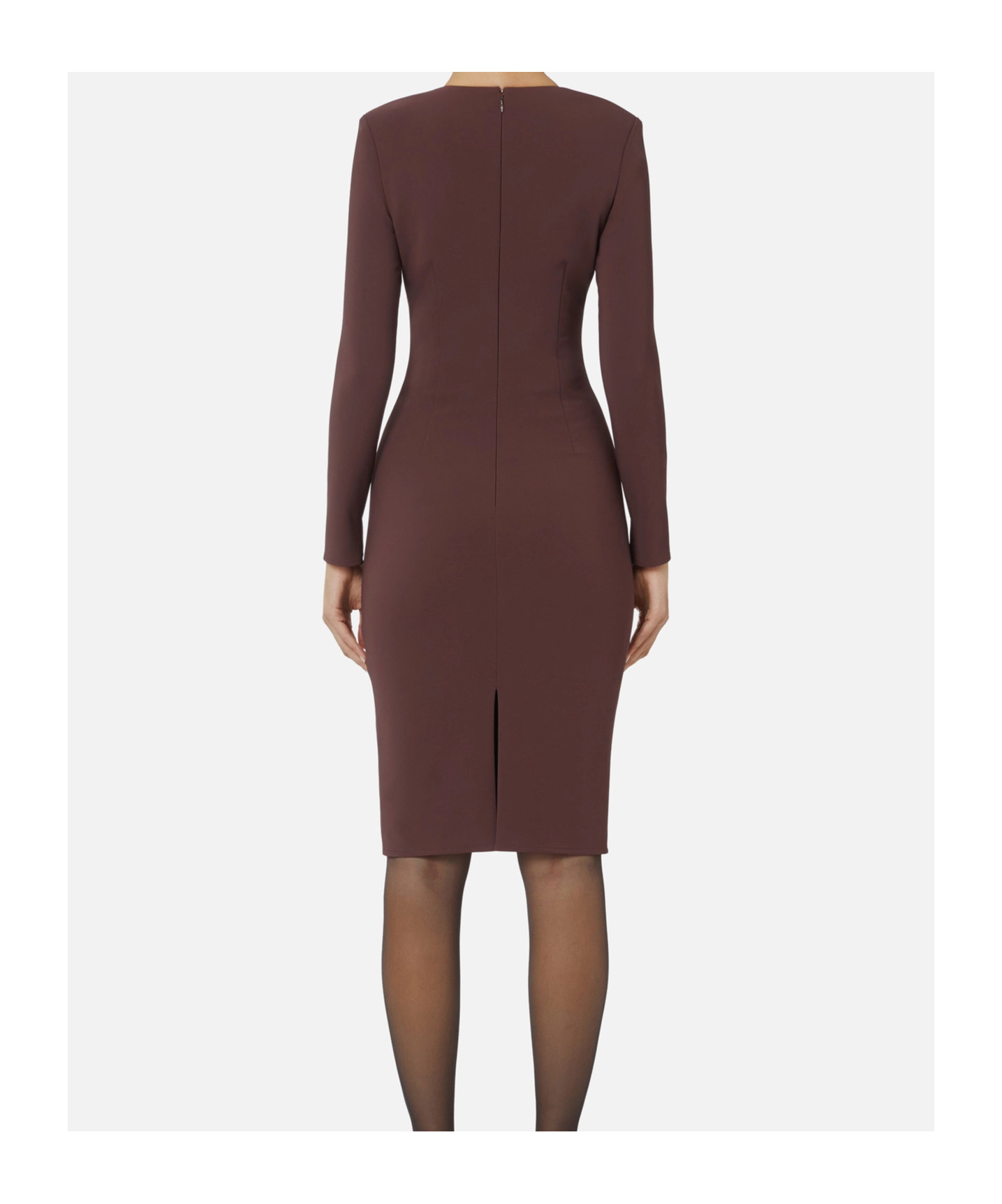 Elisabetta Franchi Dress In Lightweight Crêpe Fabric With Jewel Chain In Burgundy