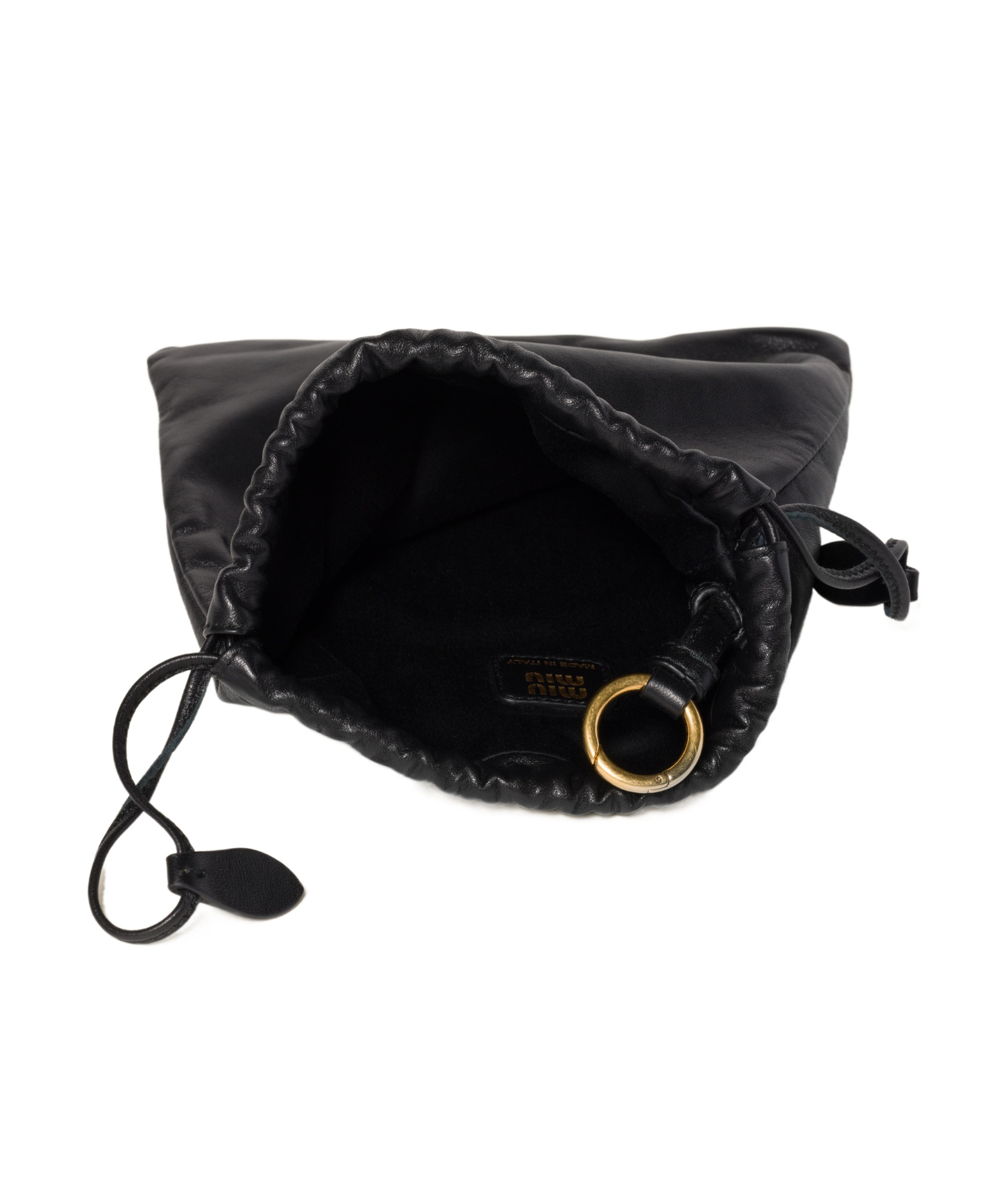 Miu Miu Nappa Leather Pouch In Black