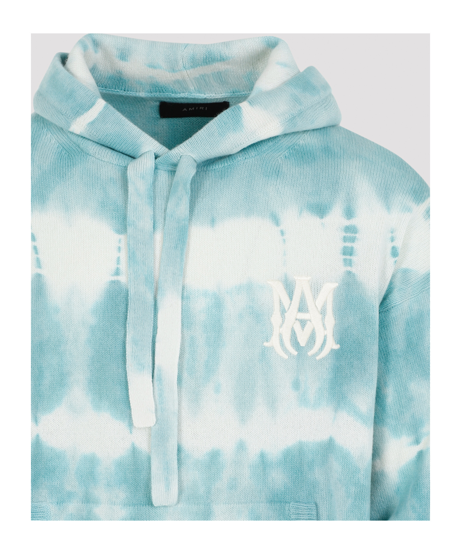 Amiri Tie-dye Distressed Hoodie In Blue