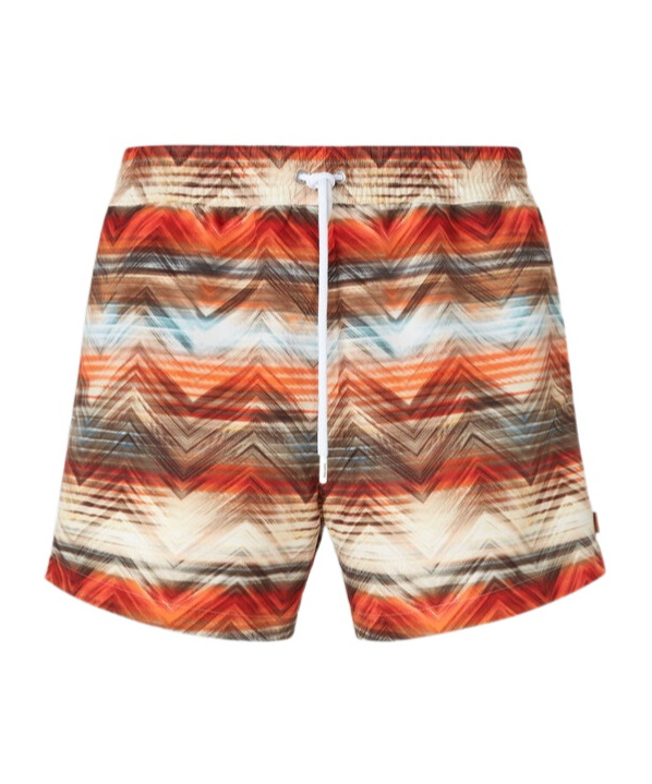 Missoni Elastic Waist Swimming Trunks In Brown