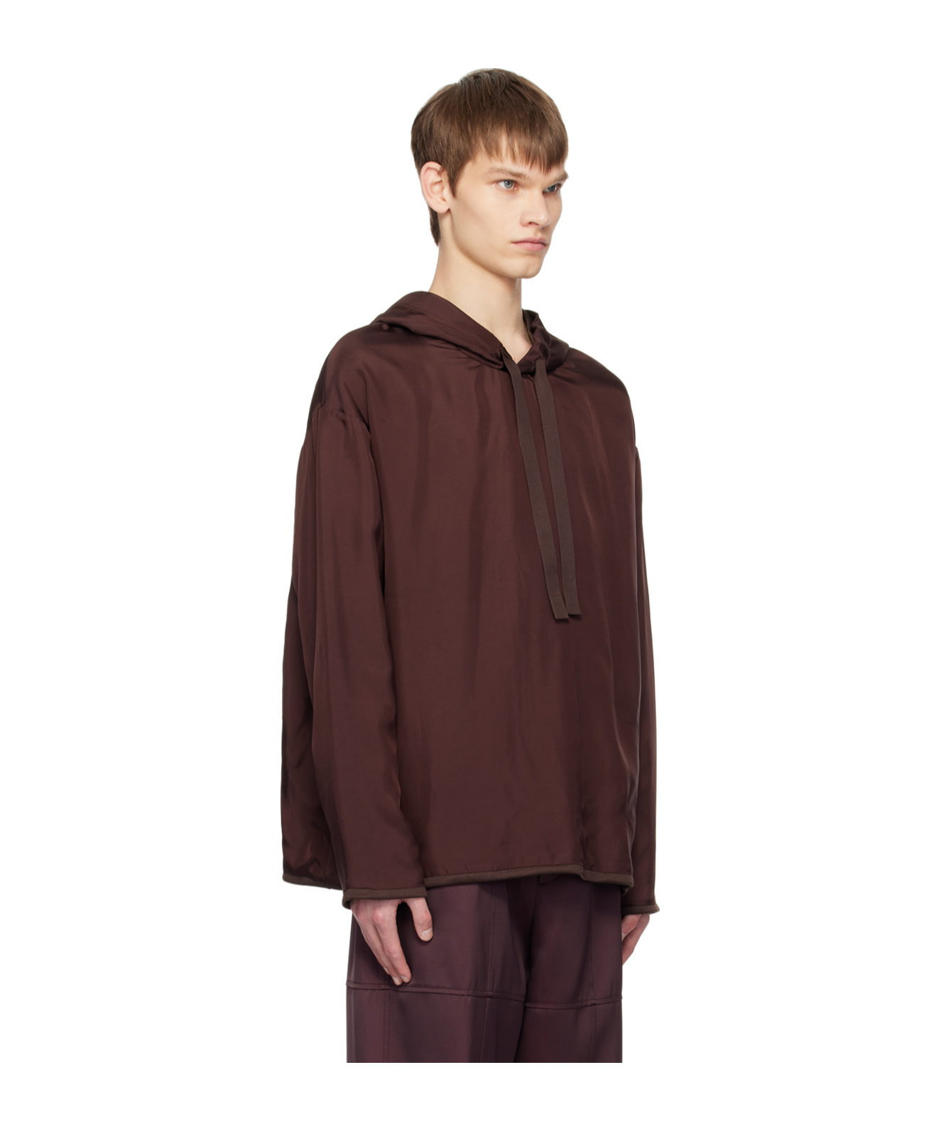 Jil Sander Pull Rope Hooded Sweater In Red