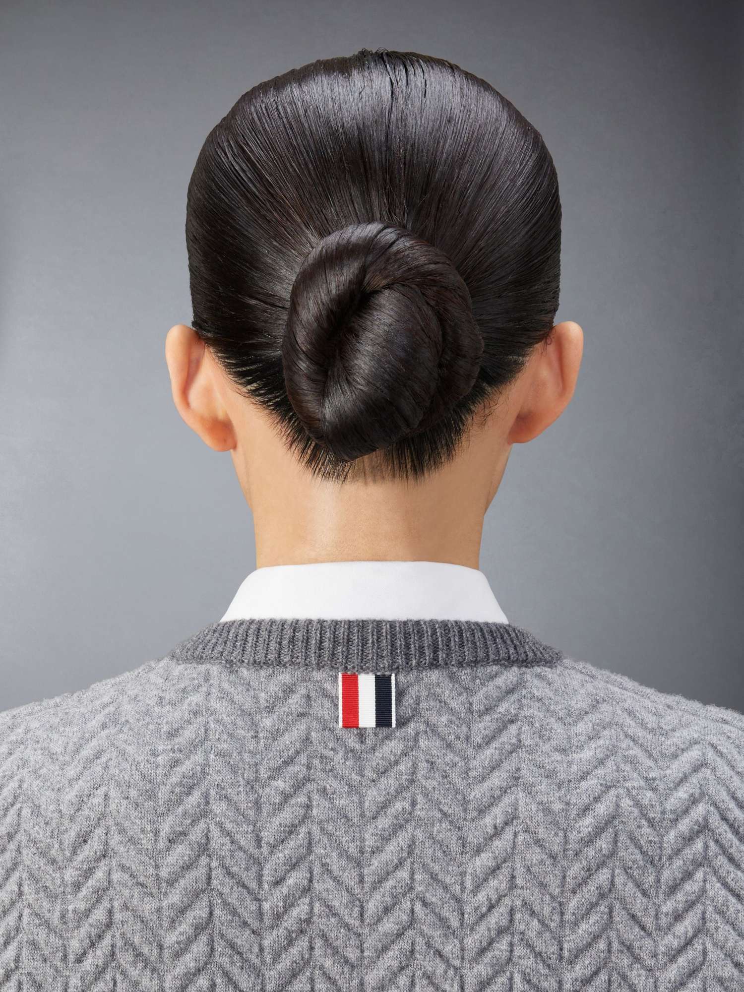 Thom Browne Herringbone 3d-knit Cardigan In Gray
