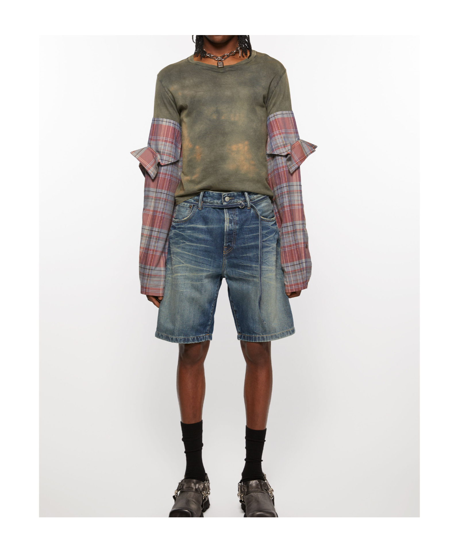 Acne Studios Loose Fit Denim Shorts In Blue