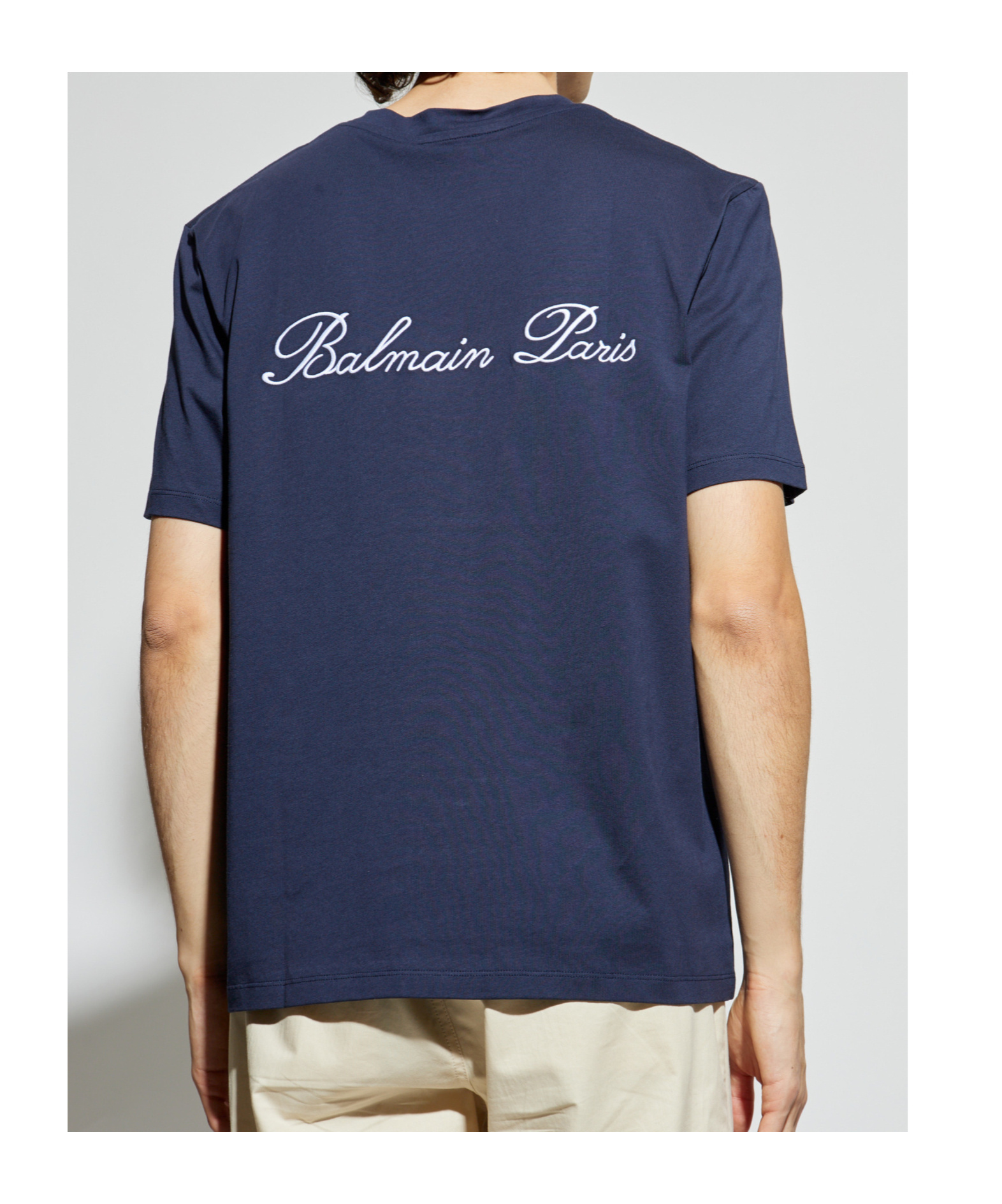 Balmain Signature Logo T-shirt In Blue